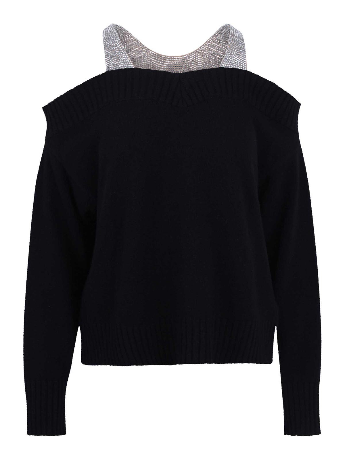 Giuseppe Di Morabito Wool Sweater With Crystals In Black