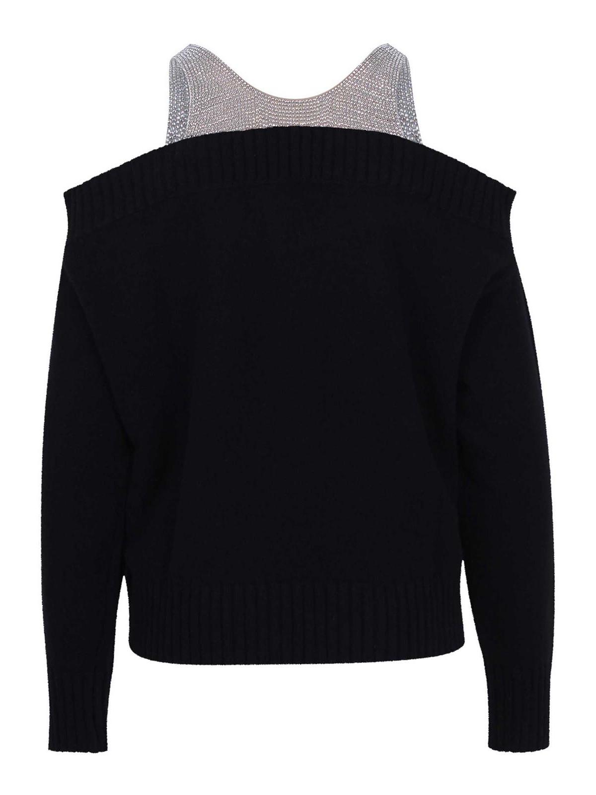 Giuseppe Di Morabito Wool Sweater With Crystals In Black