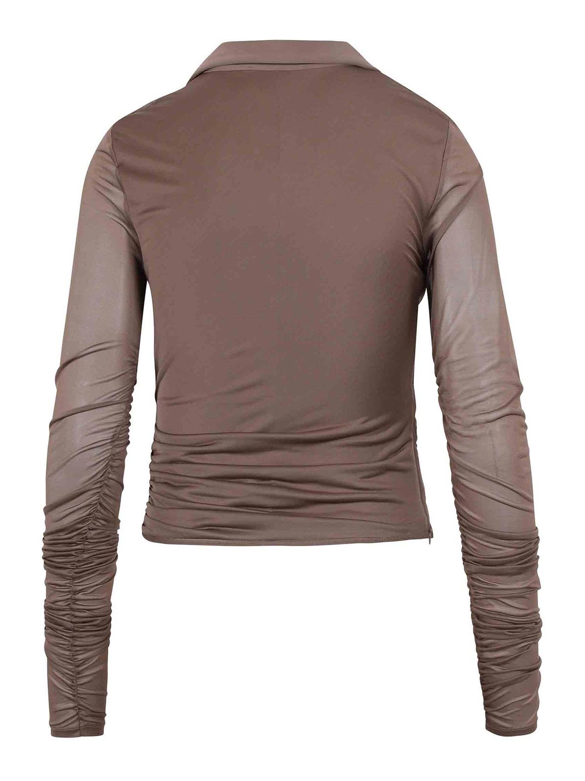 Max Mara Jersey And Tulle Aiello Blouse In Brown