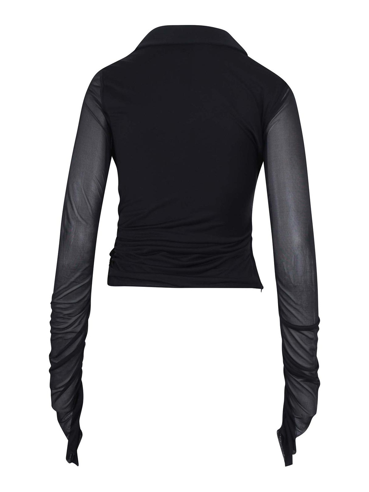 Max Mara Jersey And Tulle Aiello Blouse In Black