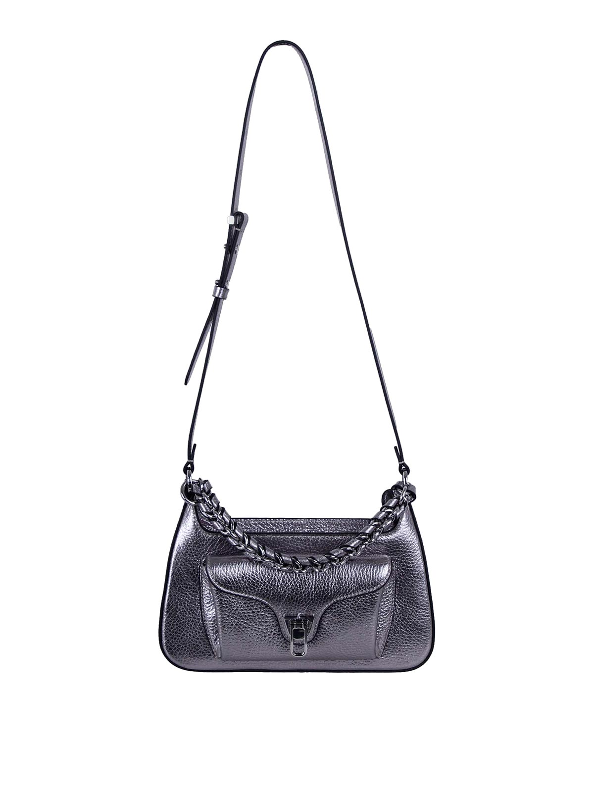 Coccinelle Beat Shoulder Bag In Silver