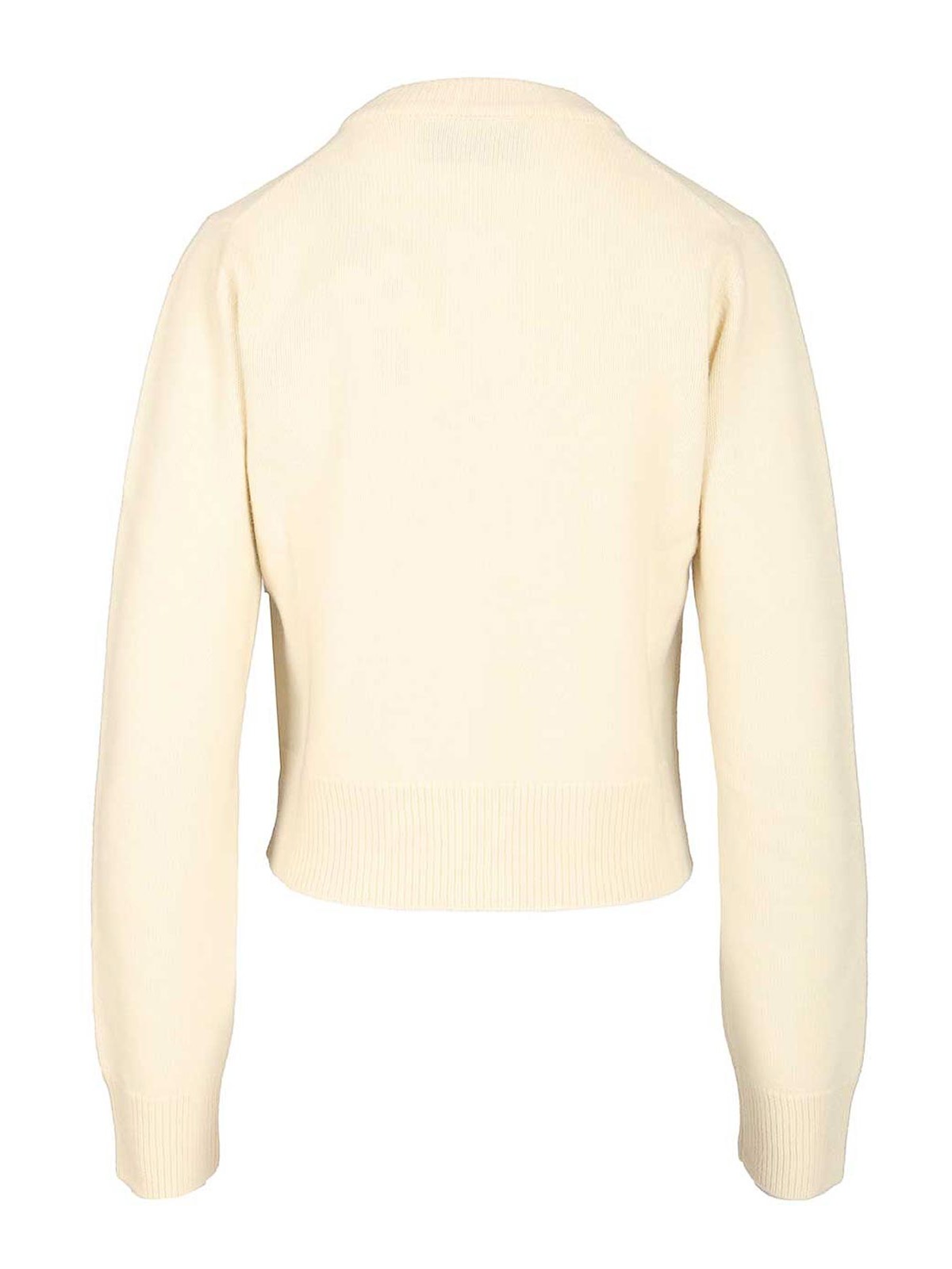 Ami Alexandre Mattiussi Crew Neck Cardigan In White