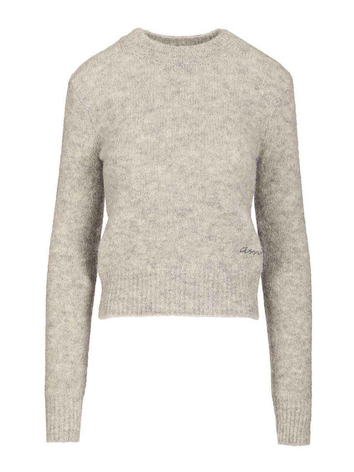 Ami Alexandre Mattiussi Wool And Alpaca Knit Sweater In Gray