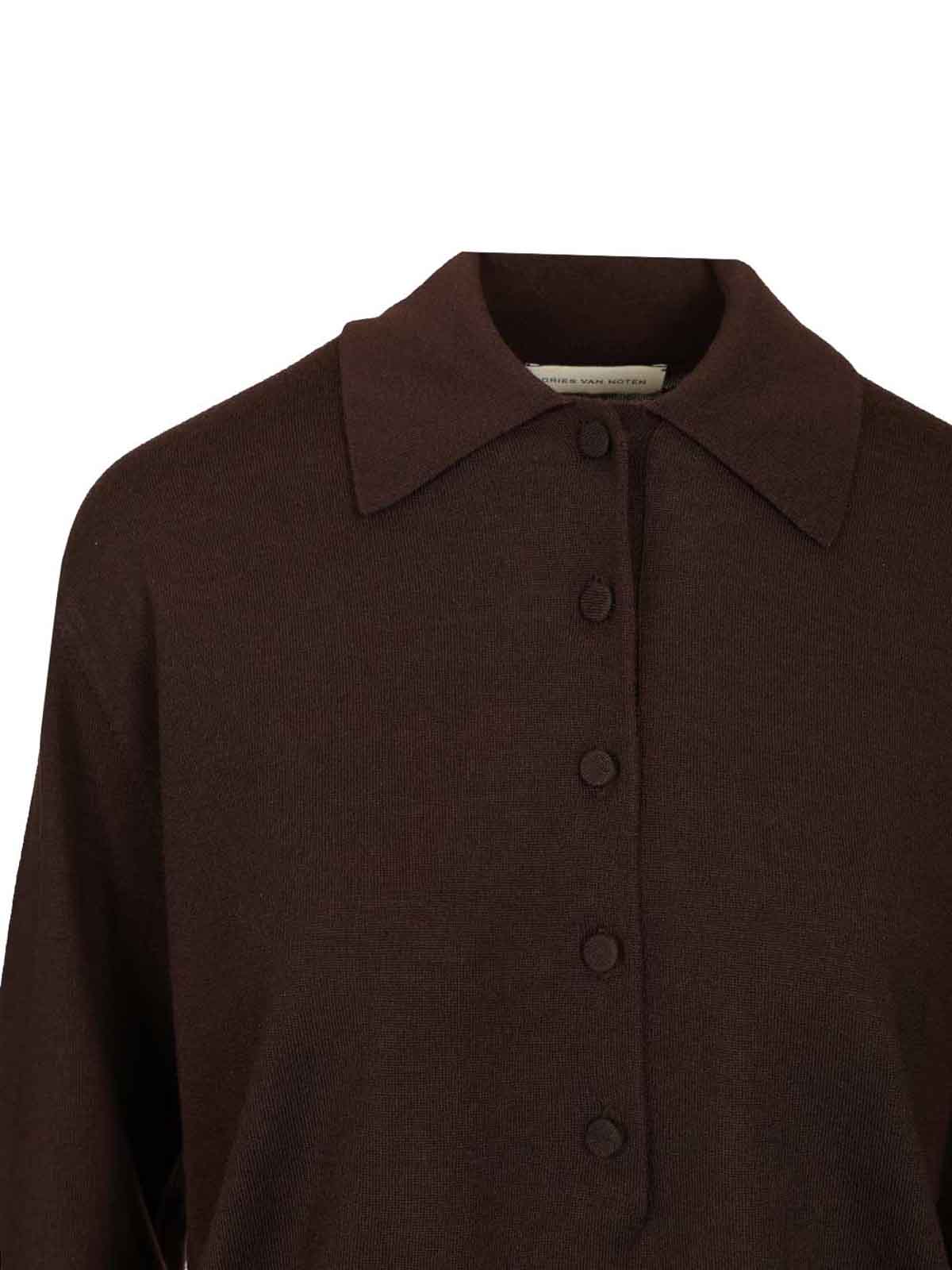 Dries Van Noten Polo Shirt In Brown