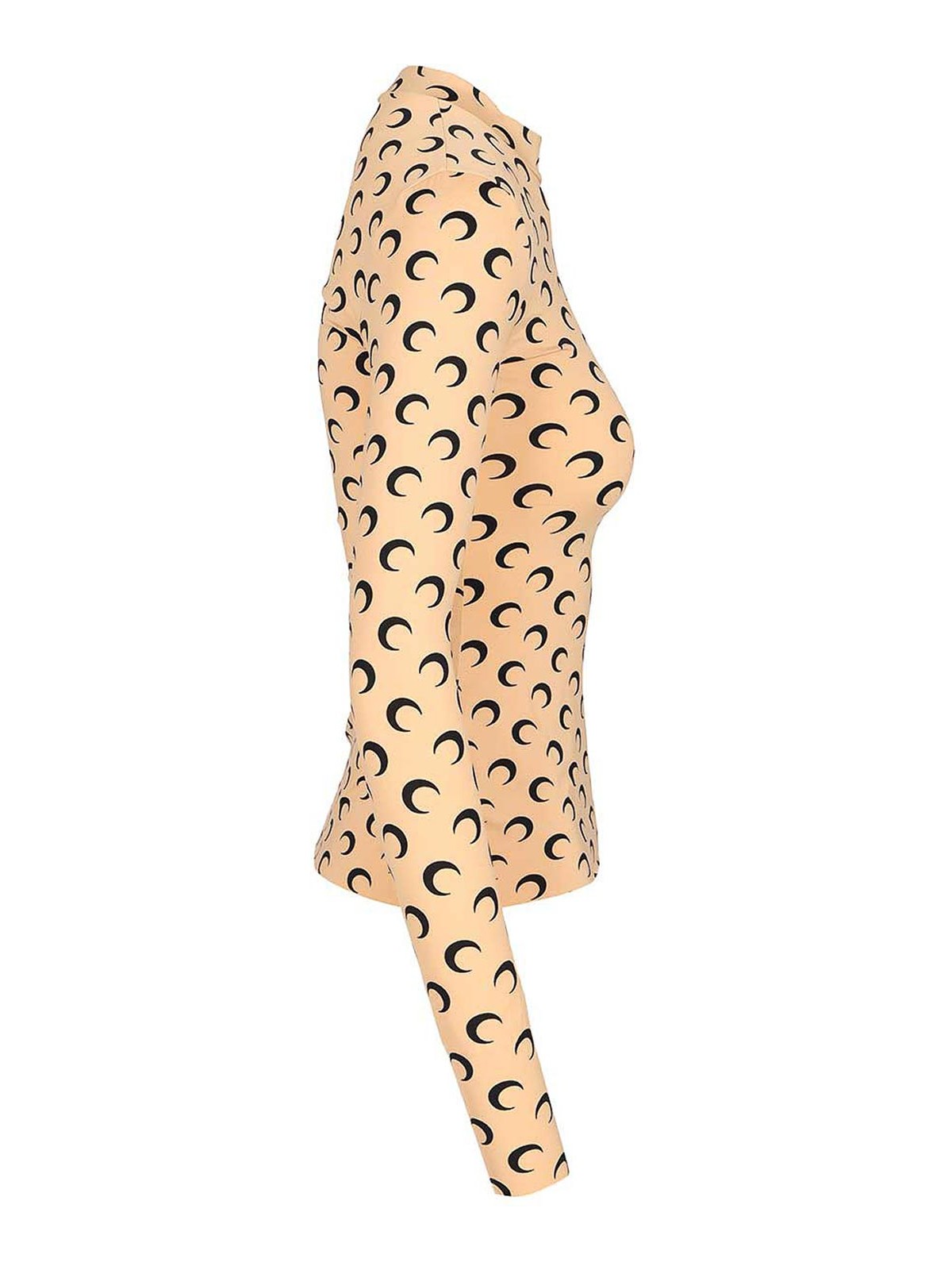 Marine Serre High-neck Sweater In Sand