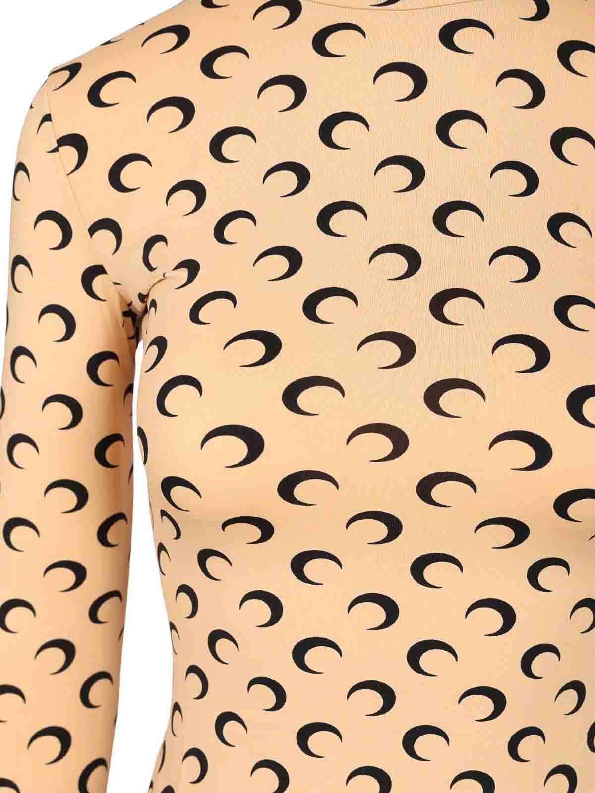 Marine Serre High-neck Sweater In Sand