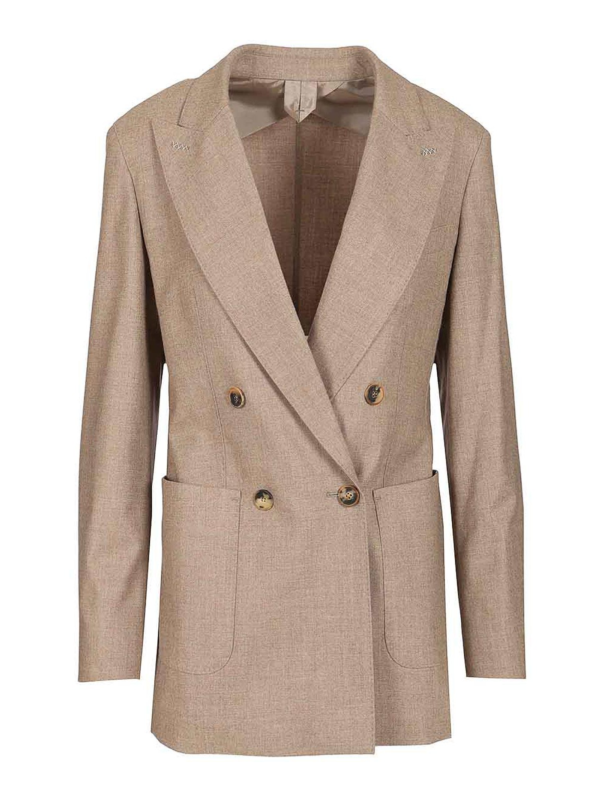 Max Mara Double-breasted Cashmere Blazer In Brown