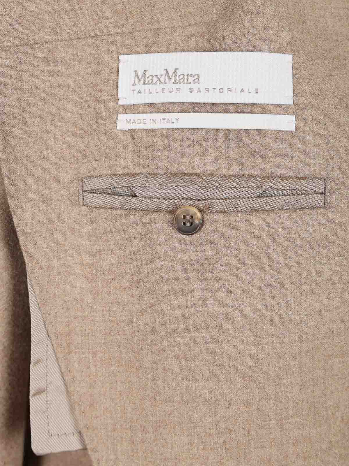 Max Mara Double-breasted Cashmere Blazer In Brown
