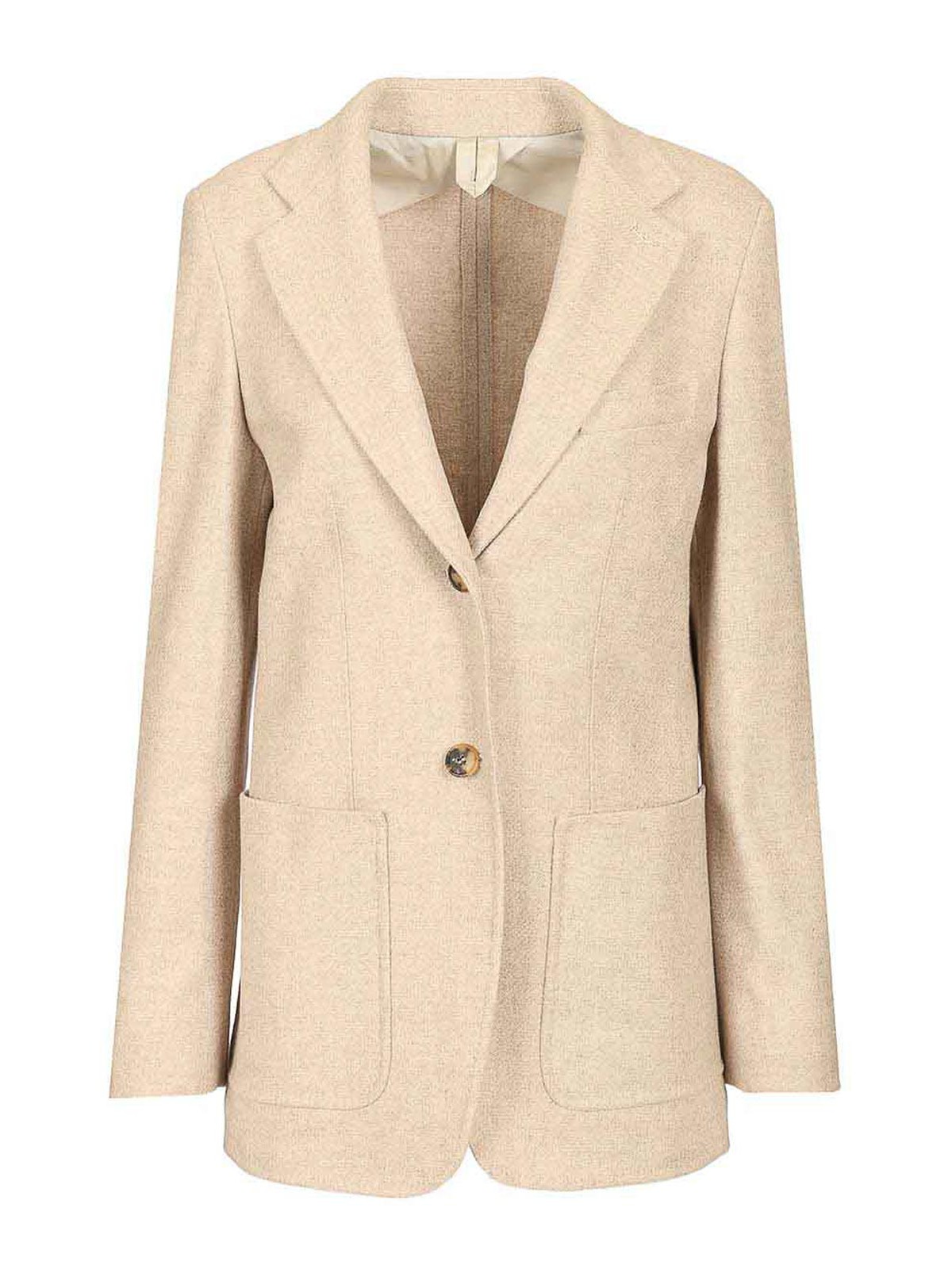 Max Mara Single-breasted Blazer In Sand