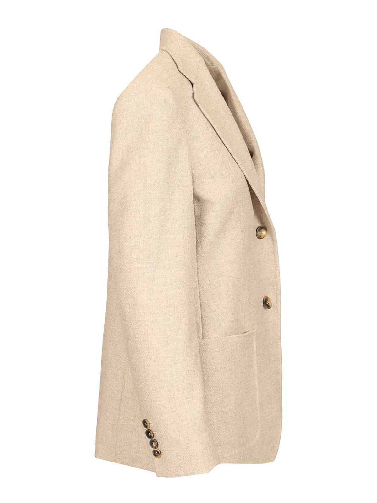 Max Mara Single-breasted Blazer In Sand
