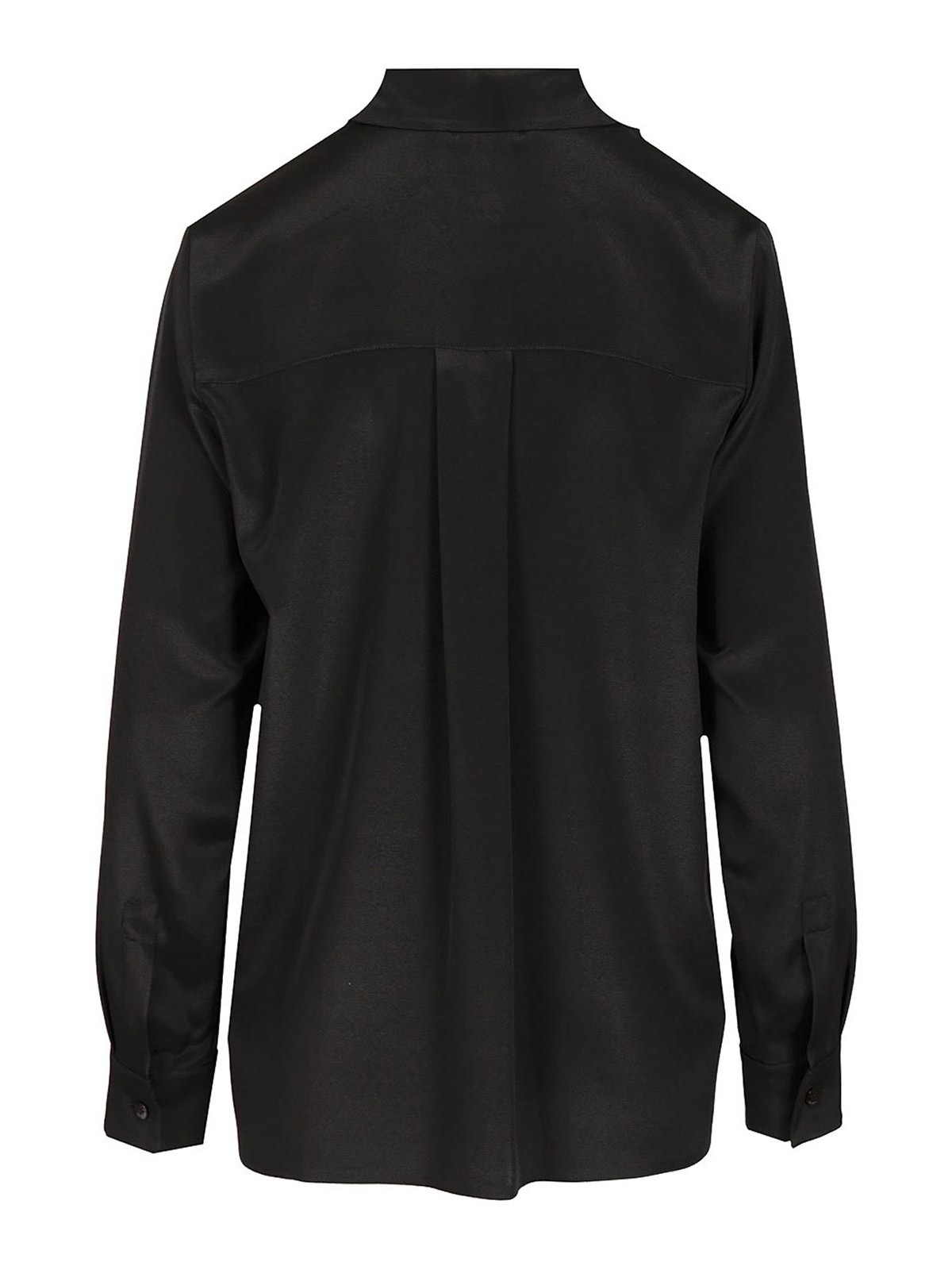 Max Mara Stretch Silk Cady Shirt In Black