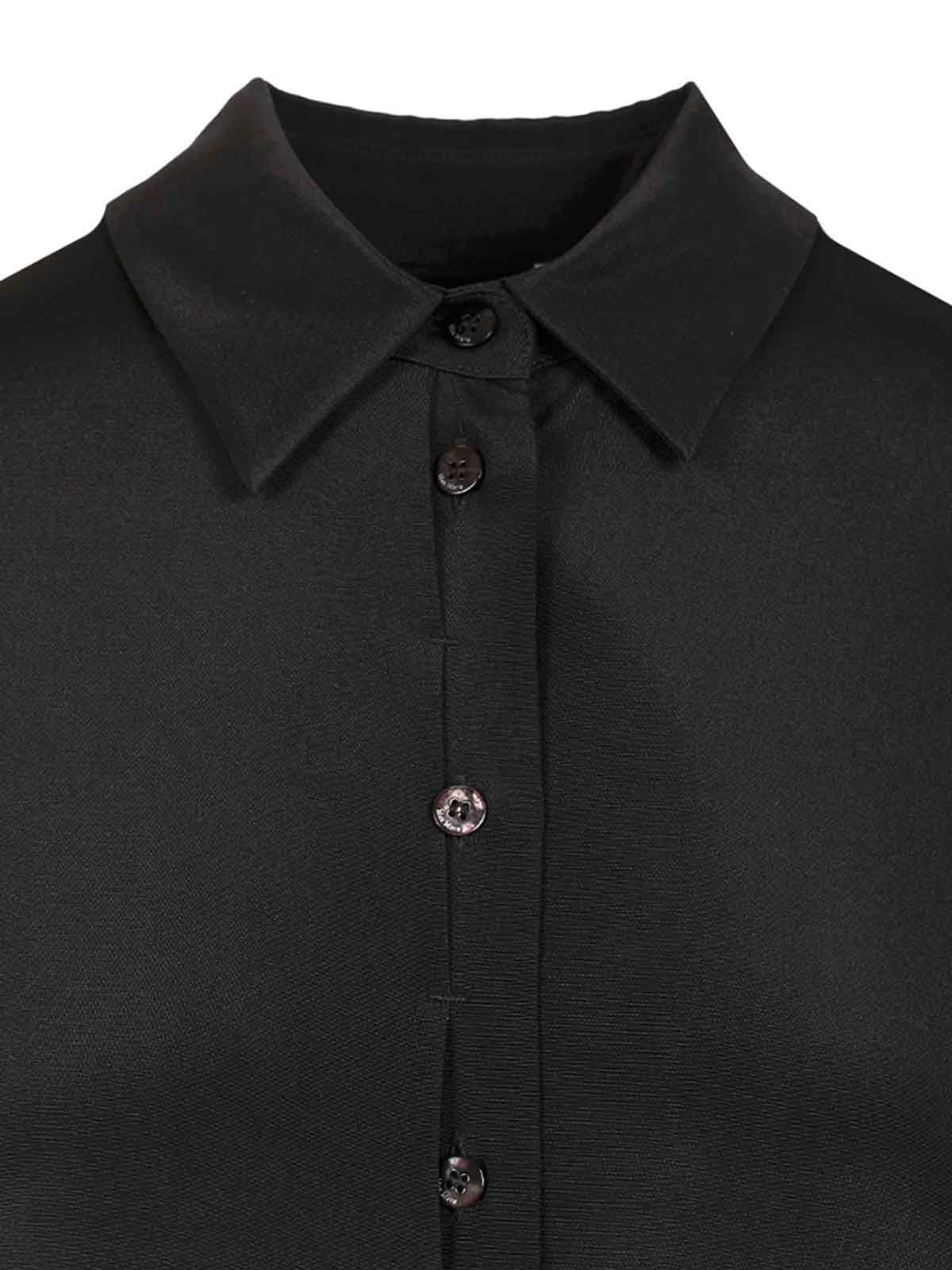 Max Mara Stretch Silk Cady Shirt In Black