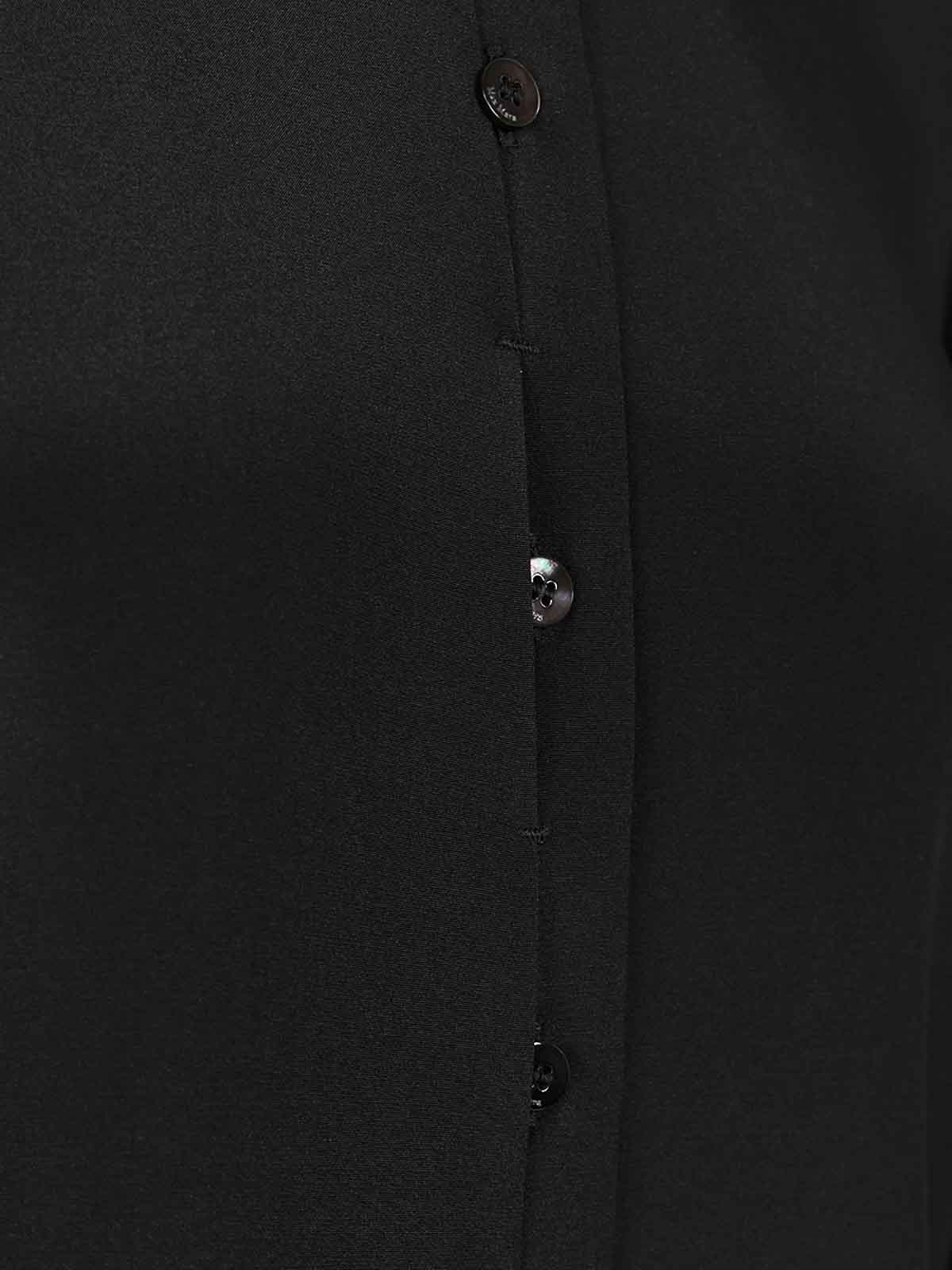 Max Mara Stretch Silk Cady Shirt In Black