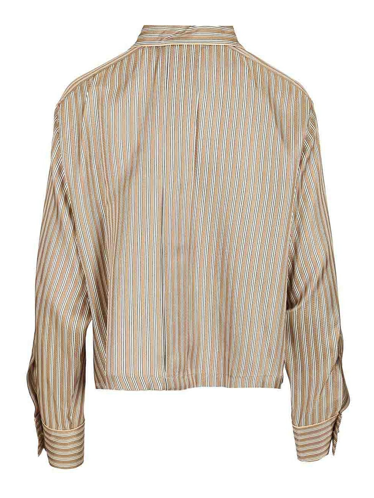 Max Mara Silk Crop Shirt In Multi
