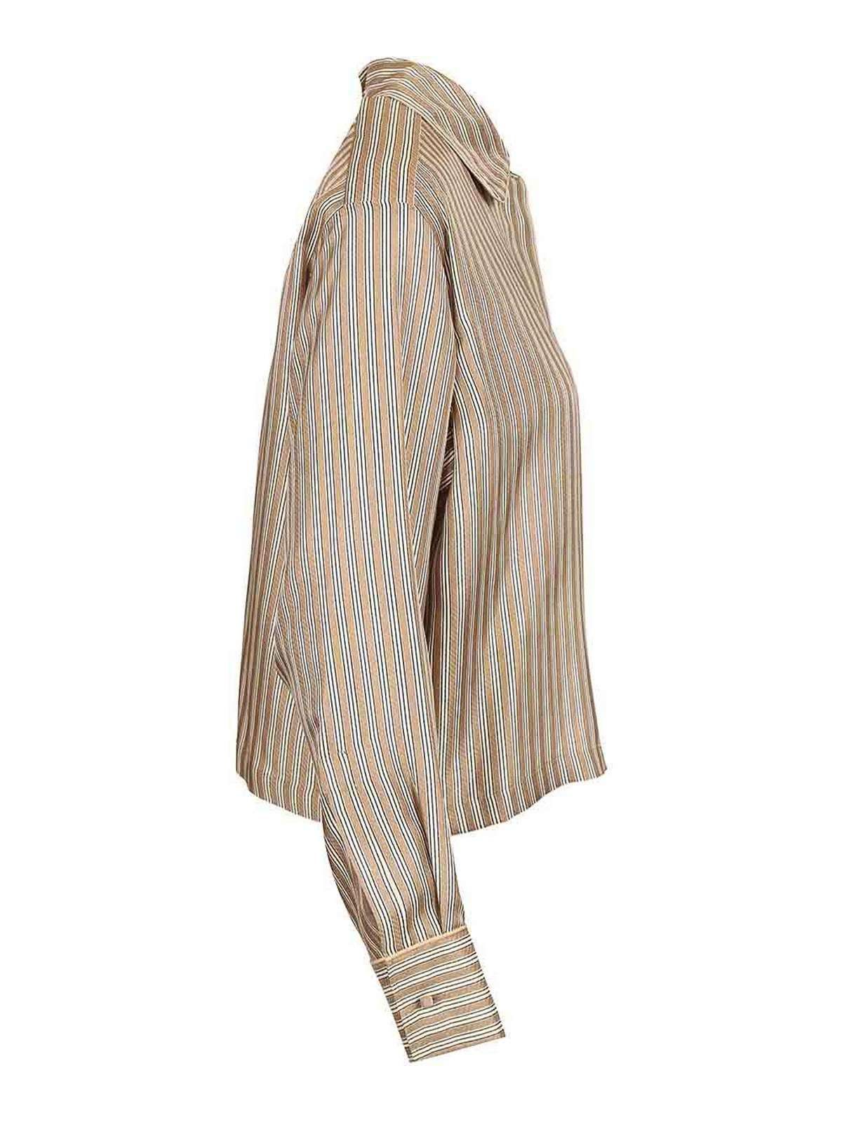 Max Mara Silk Crop Shirt In Multi