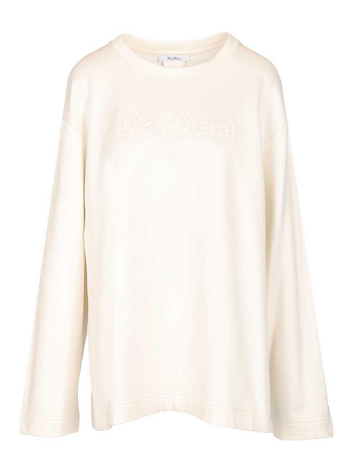 Max Mara Cotton Silk Sweatshirt In White