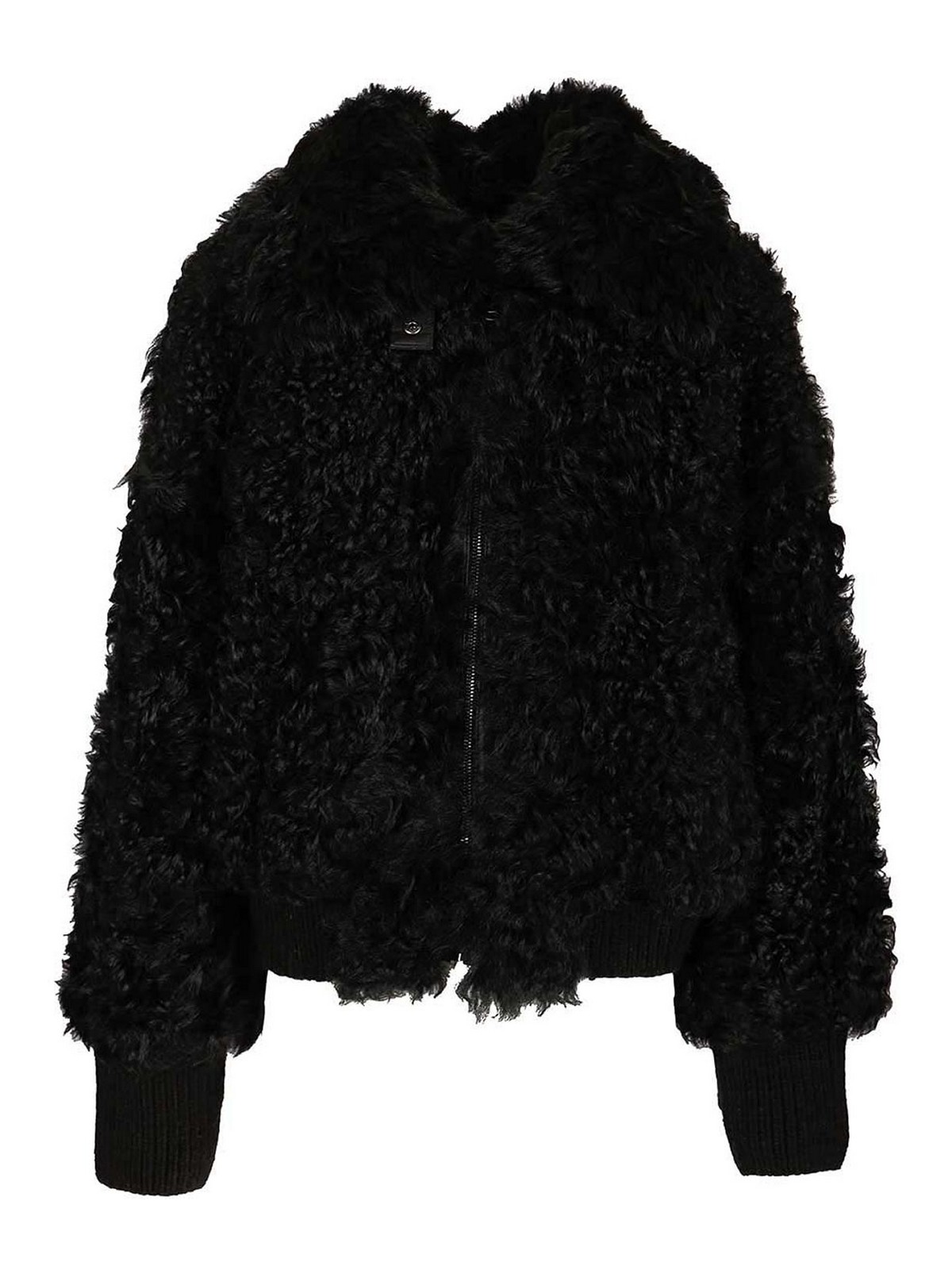 Numero Otto Shearling Bomber Jacket In Black