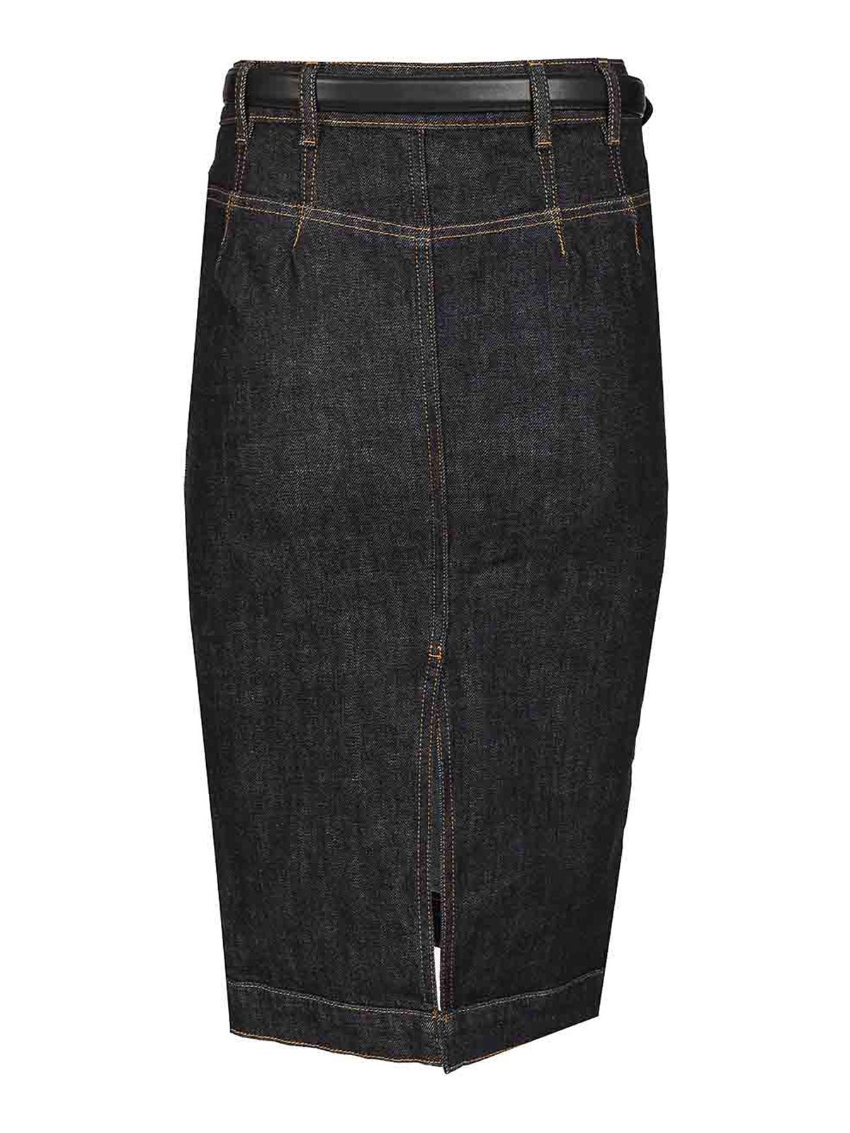 Self-portrait Denim Midi Skirt In Blue