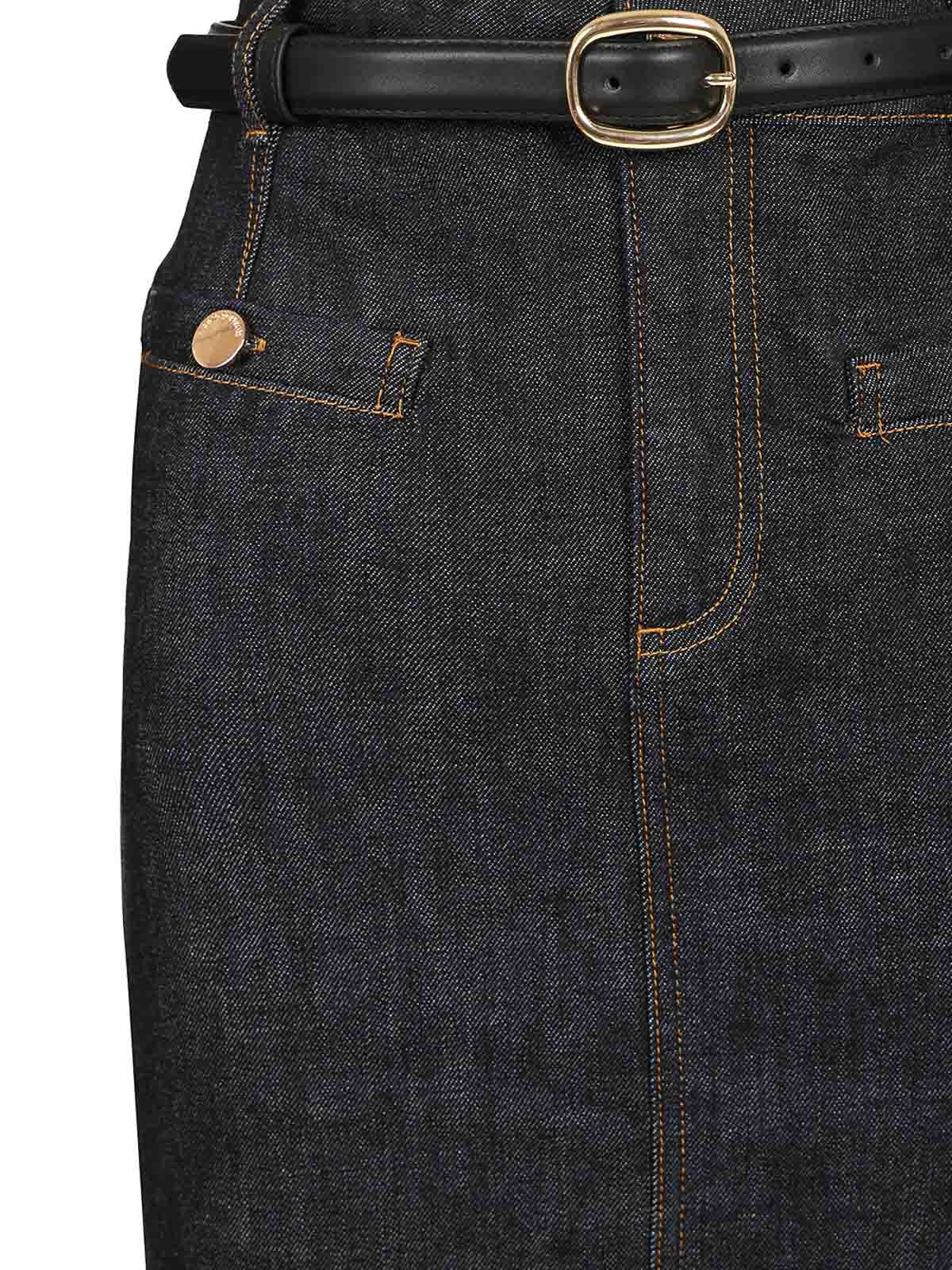 Self-portrait Denim Midi Skirt In Blue