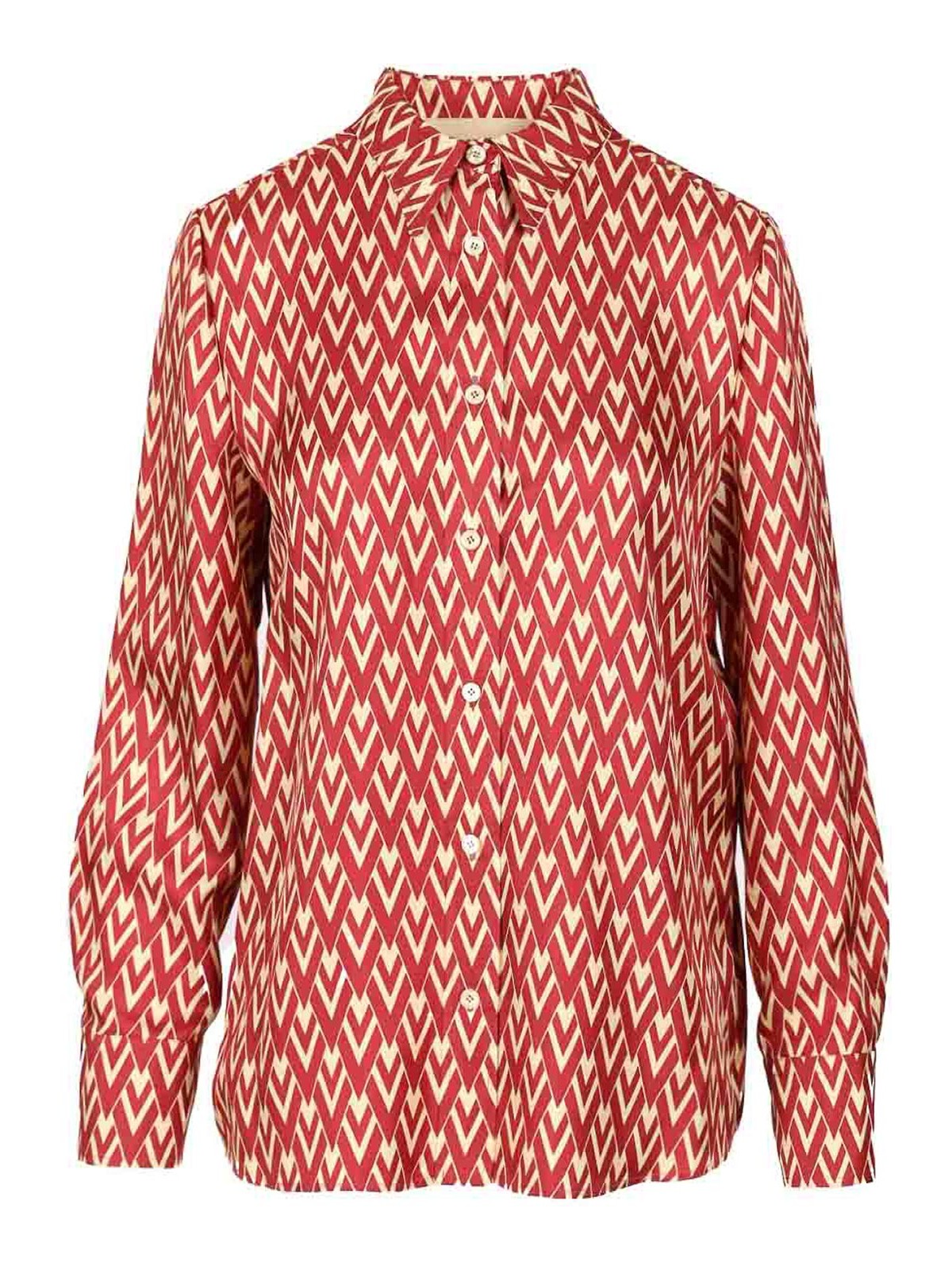 Valentino Toute La V Twill Shirt In Pink