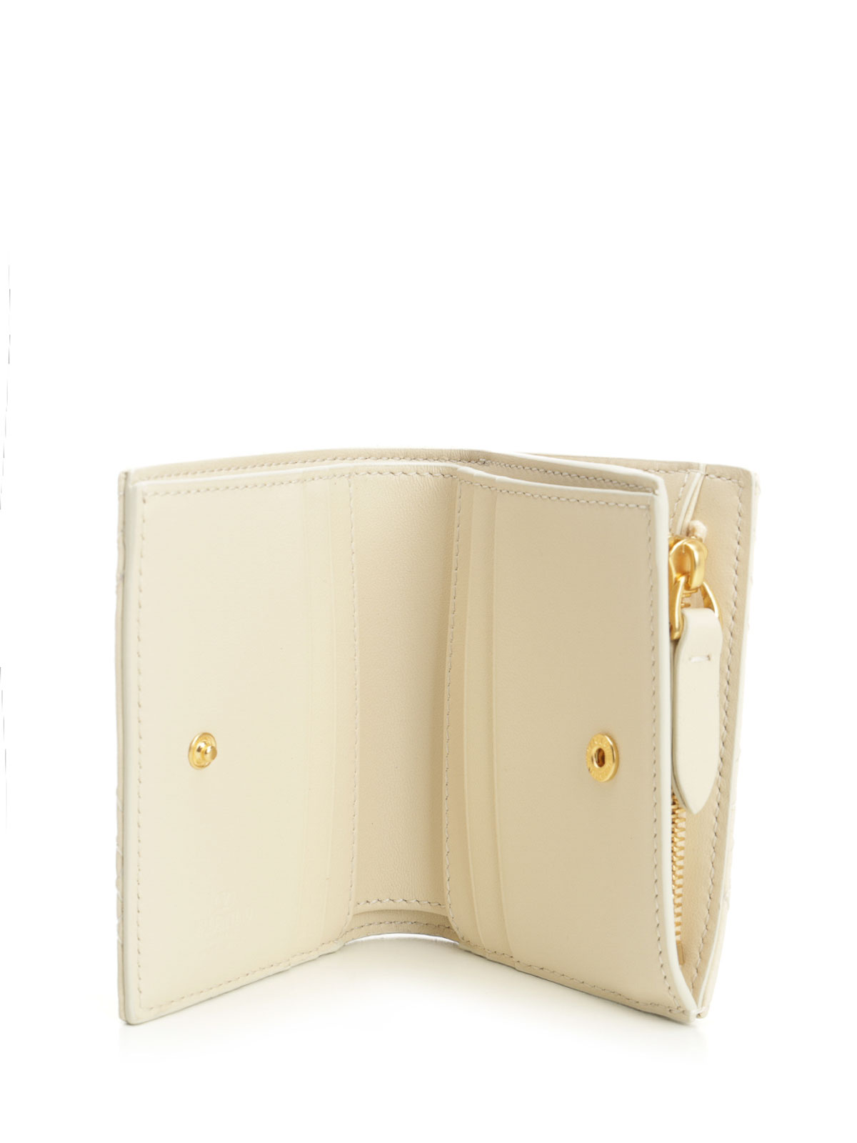 Valentino Quilted 67 Leather Wallet In White