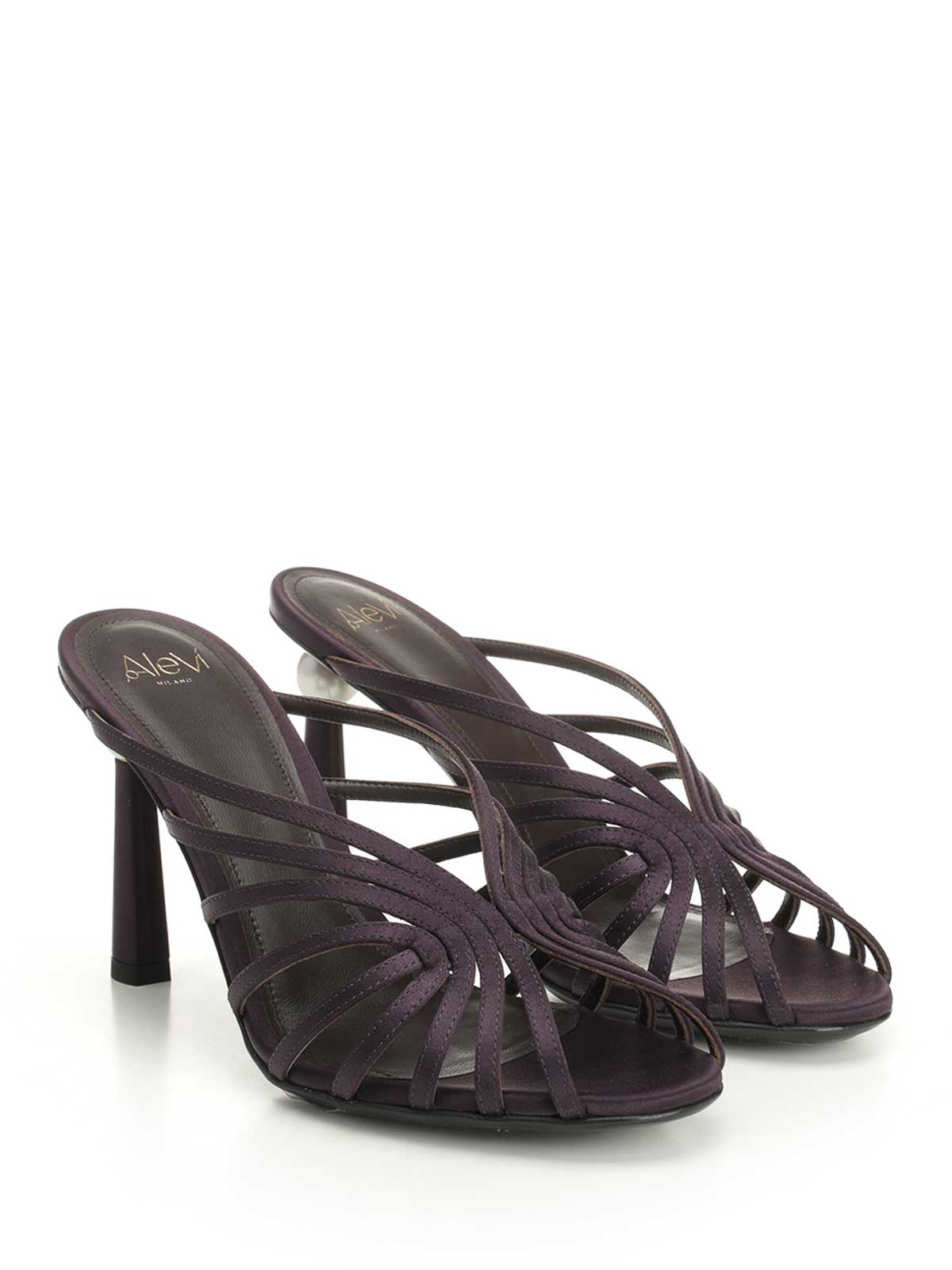 Alevì Milano Venus 095 Reby Satin Sandals Violet In Purple