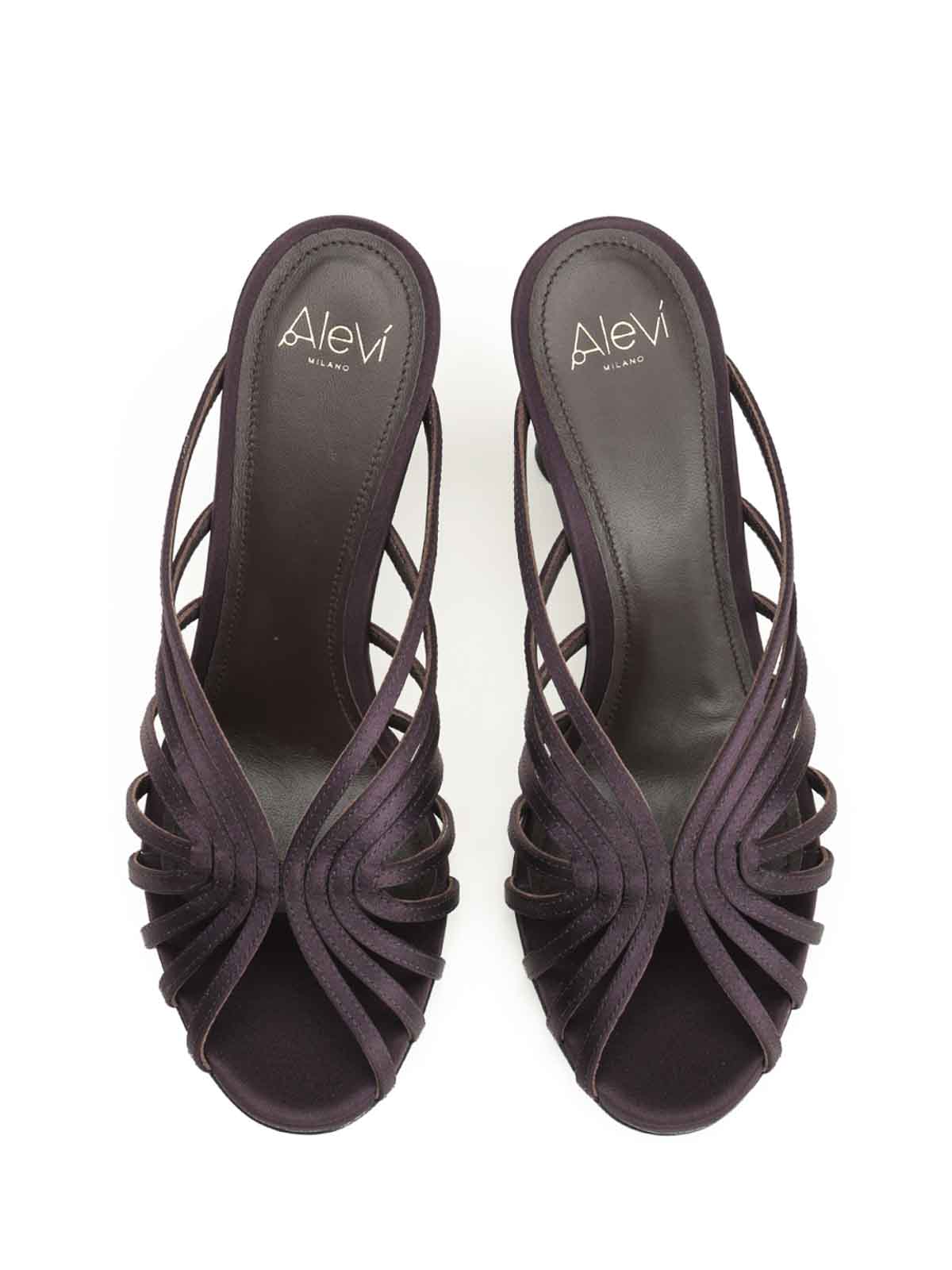 Alevì Milano Venus 095 Reby Satin Sandals Violet In Purple