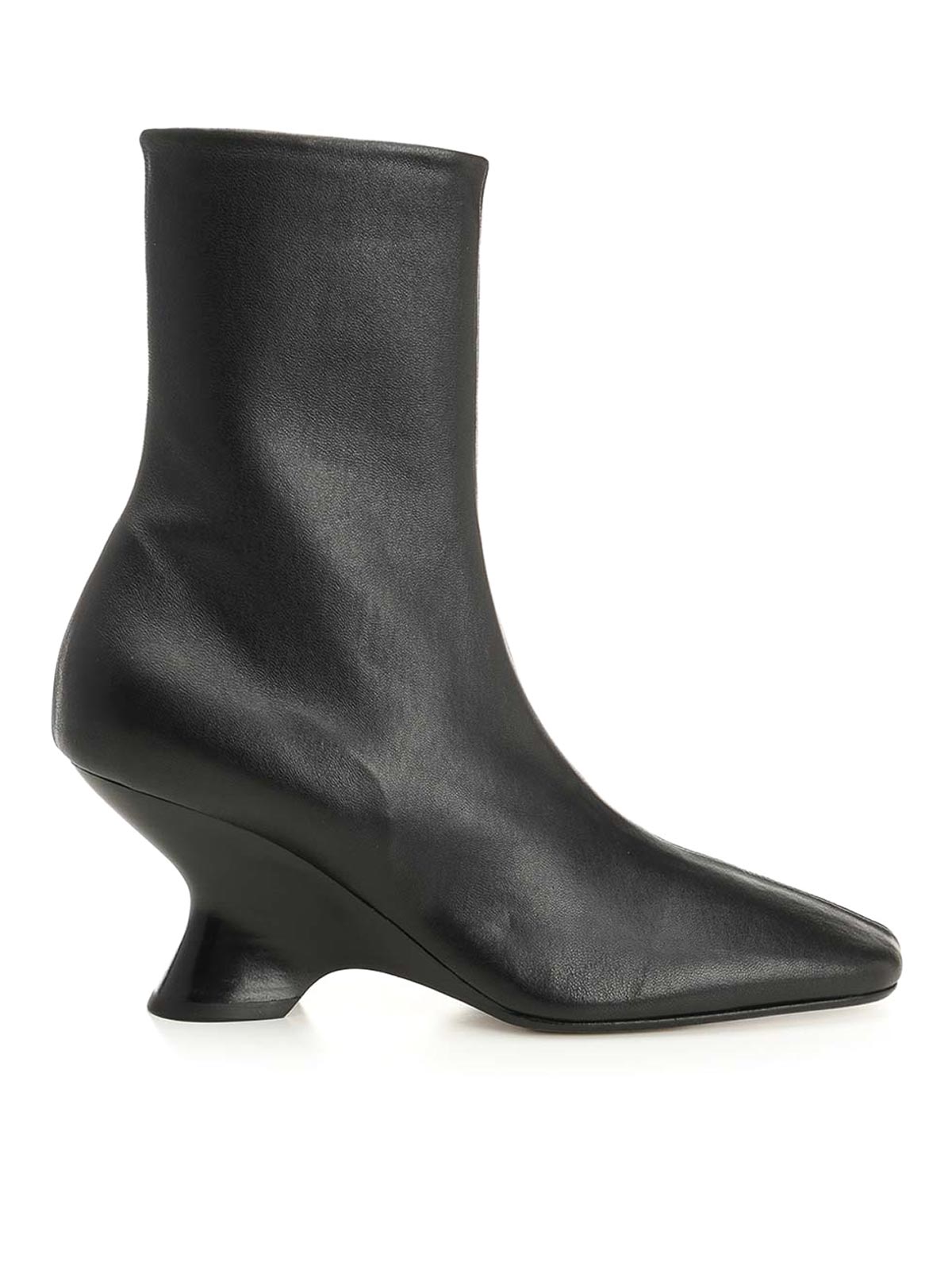 Dries Van Noten Leather Ankle Boots In Black