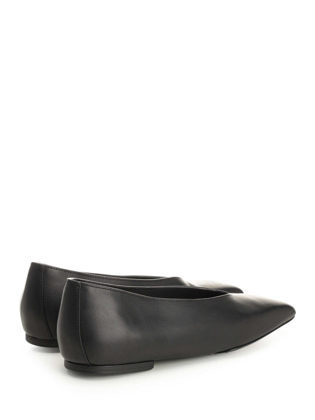 Rick Owens Leather Ballerinas In Black