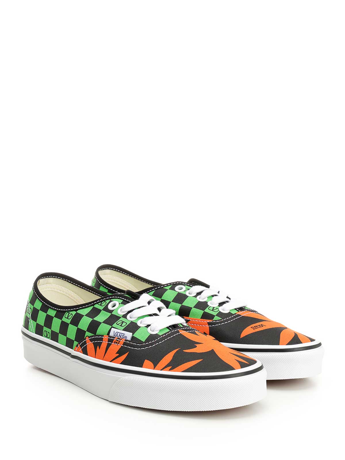 Valentino X Vans Men's Tess St Vlogo Tropical Canvas Low-top Sneakers In Green