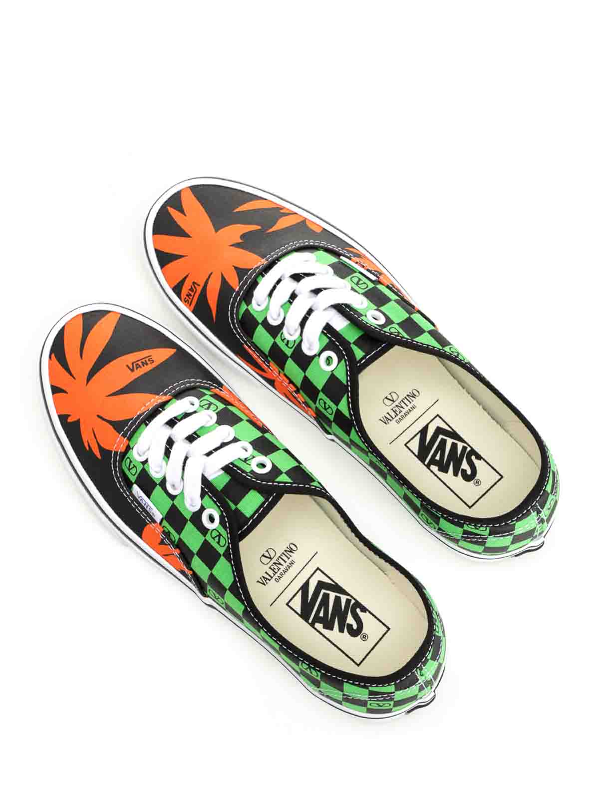 Valentino X Vans Men's Tess St Vlogo Tropical Canvas Low-top Sneakers In Green