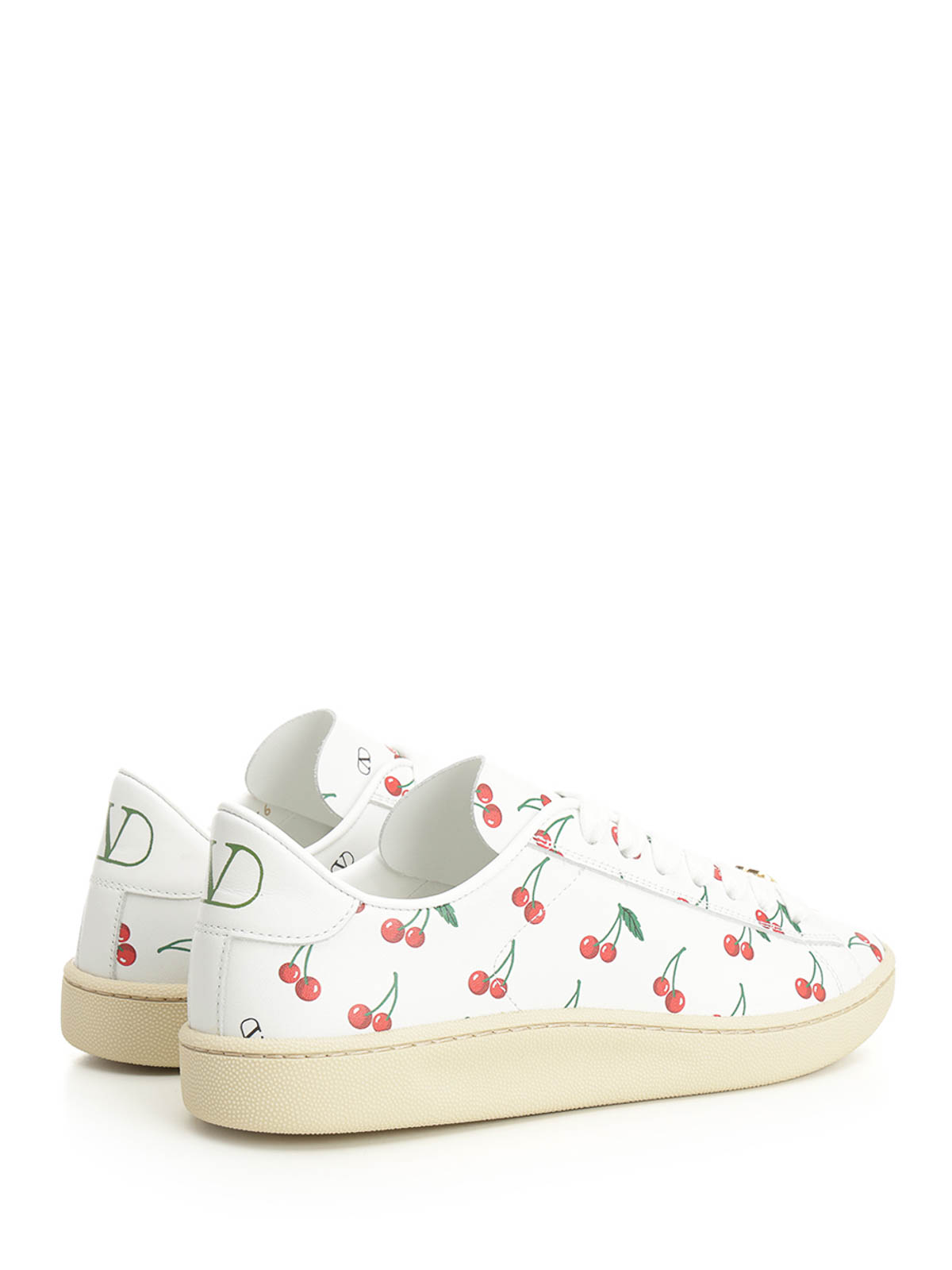 Valentino Royco Sneaker With Cherryfic Pattern In White