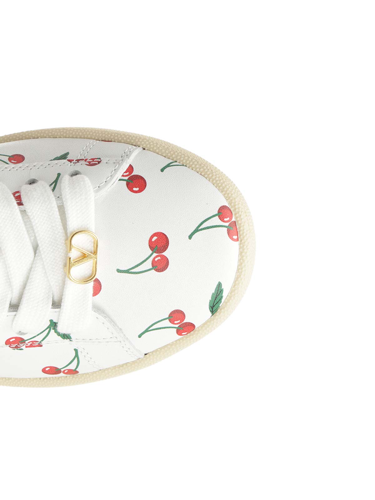 Valentino Royco Sneaker With Cherryfic Pattern In White