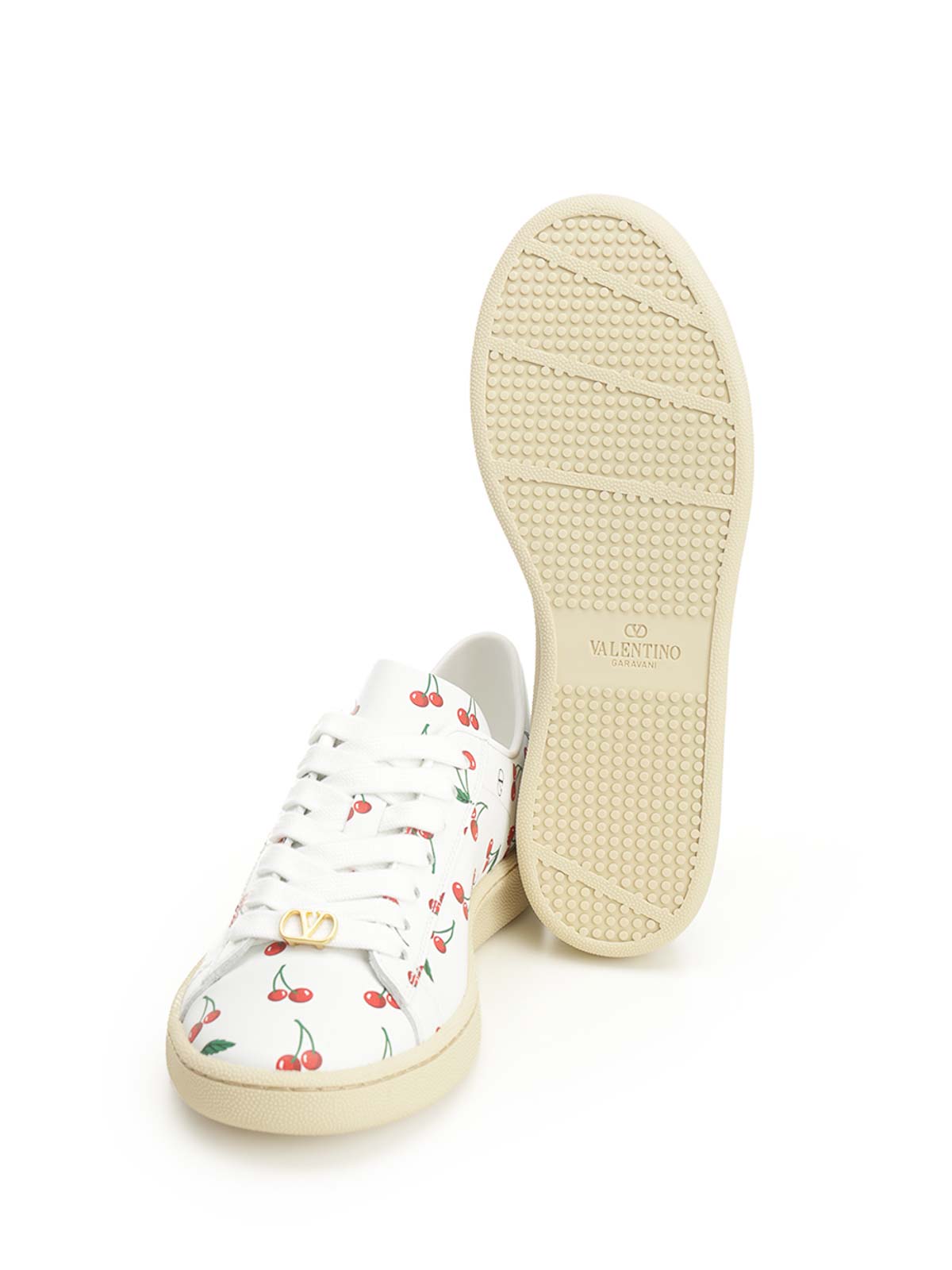 Valentino Royco Sneaker With Cherryfic Pattern In White