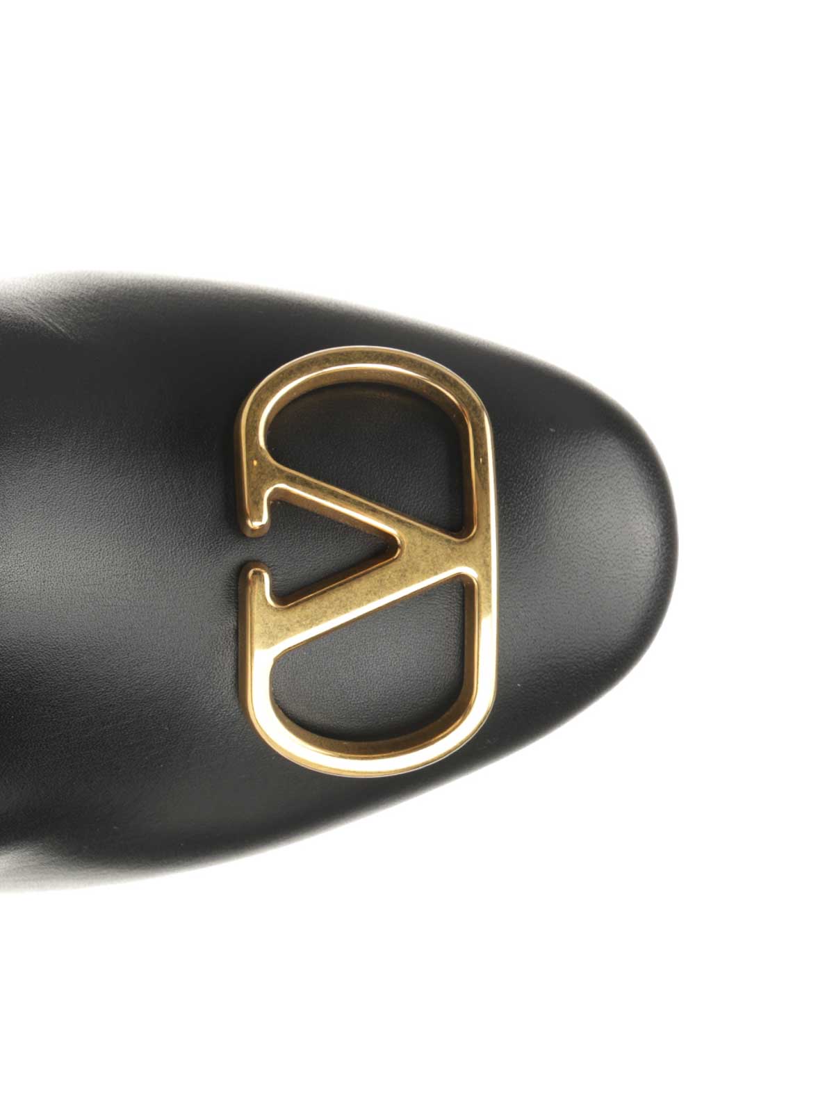 Valentino Leather Boot Vlogo Signature In Black