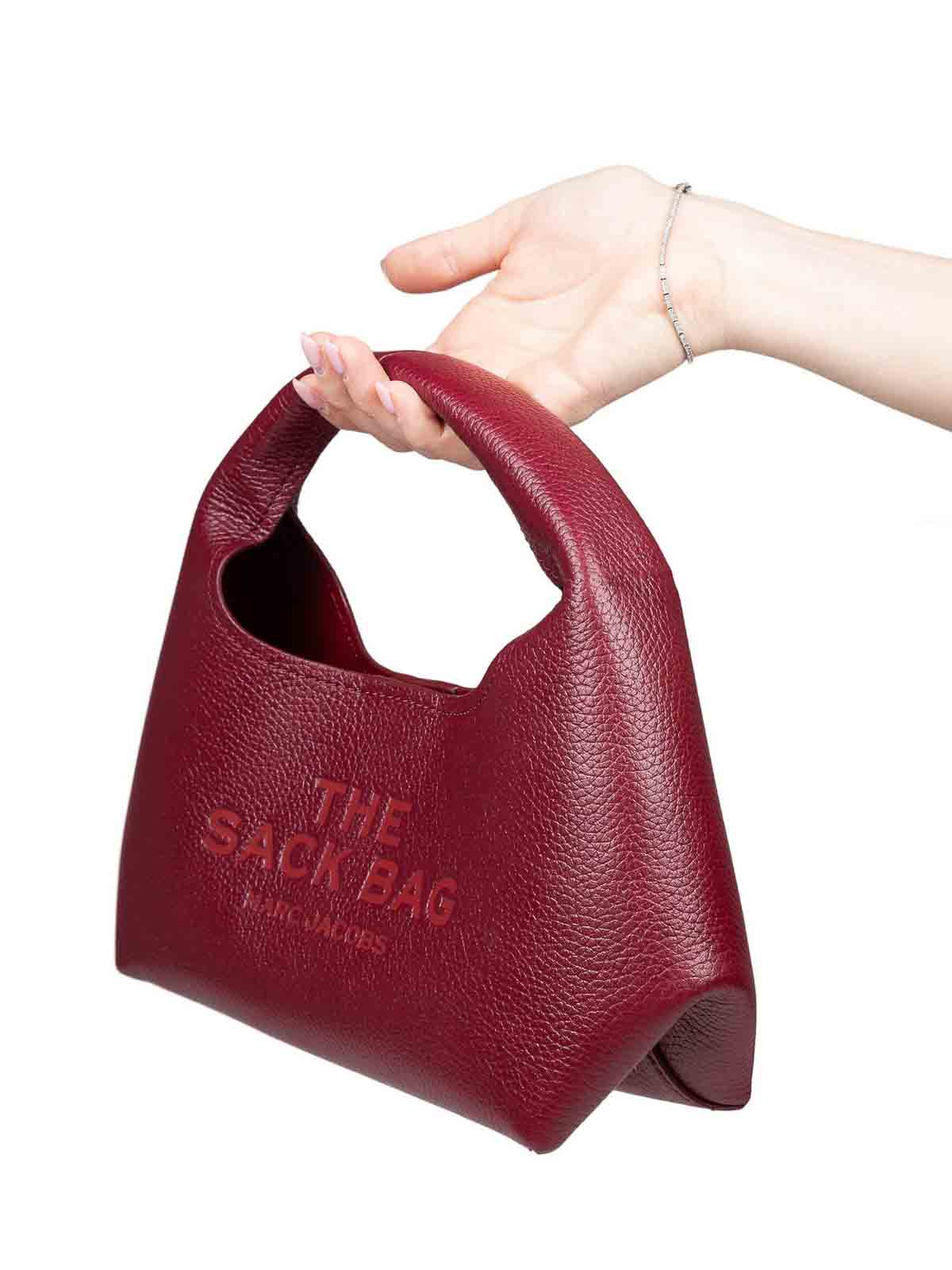 Marc Jacobs The Mini Sack Bag In Cherry Color Leather In Pink