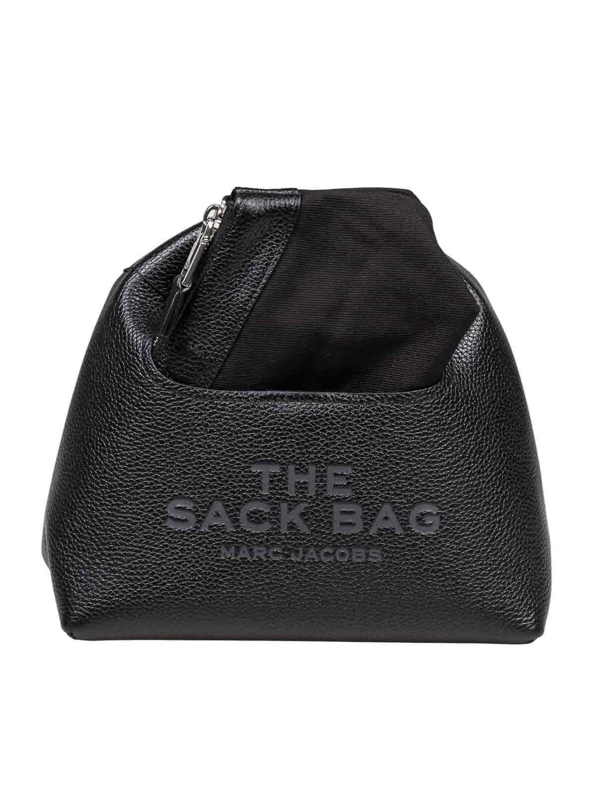 Marc Jacobs The Mini Sack Bag In Black Leather In Black