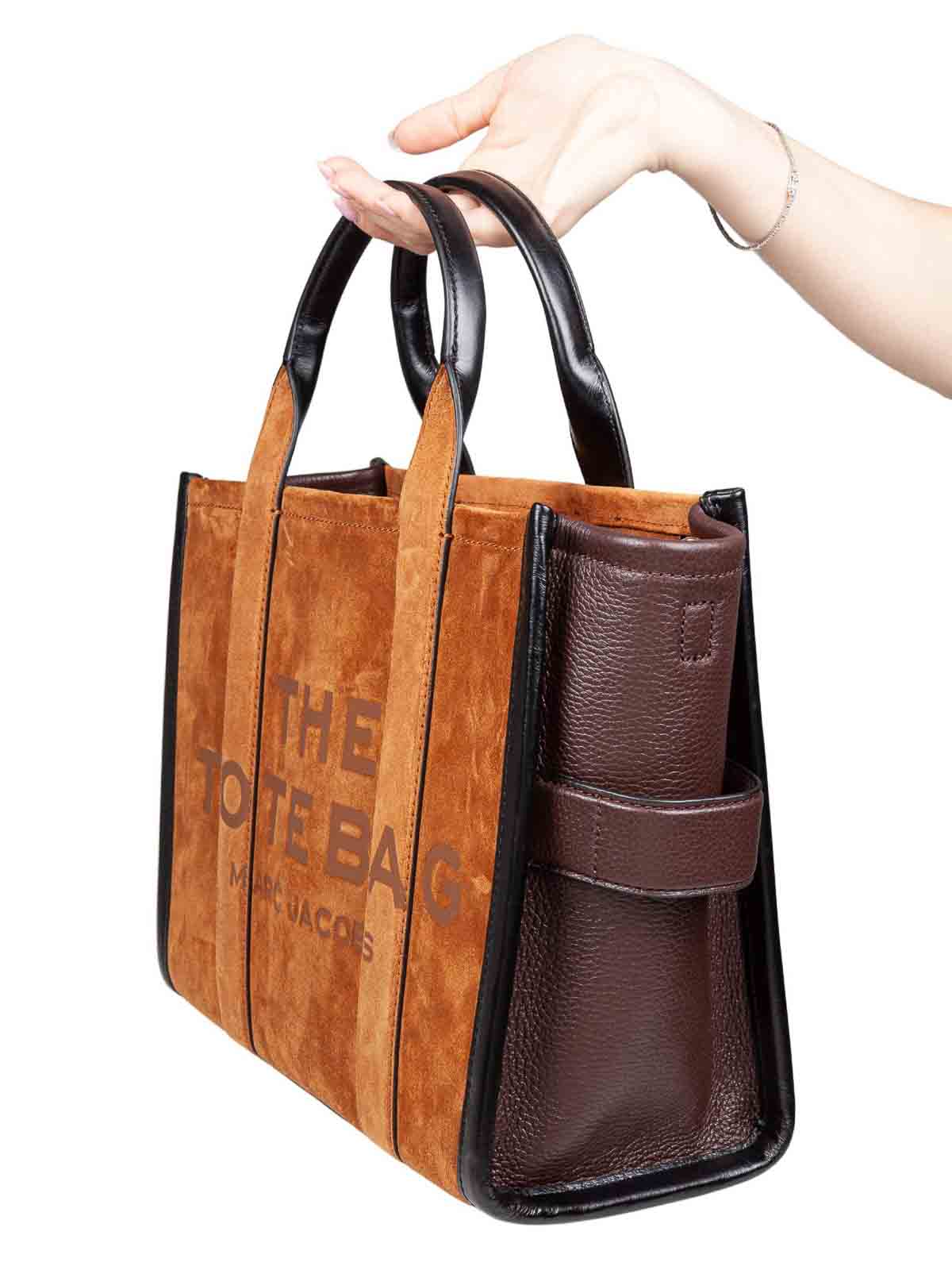 Marc Jacobs The Medium Tote Bag In Tan Leather And Suede In Pink
