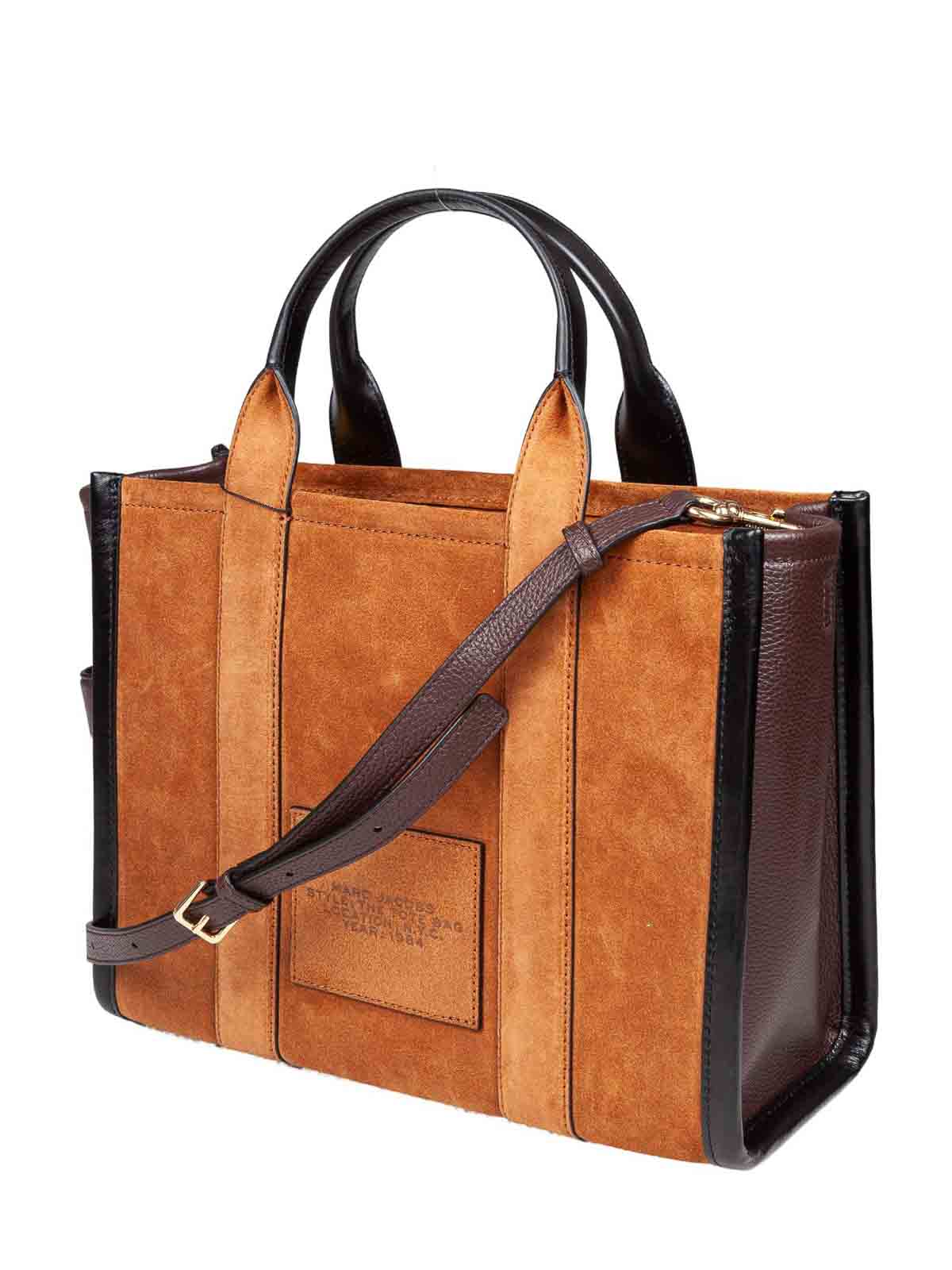 Marc Jacobs The Medium Tote Bag In Tan Leather And Suede In Pink