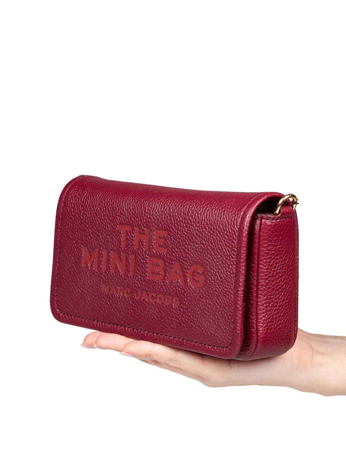 Marc Jacobs The Mini Bag In Cherry Color Leather In Pink