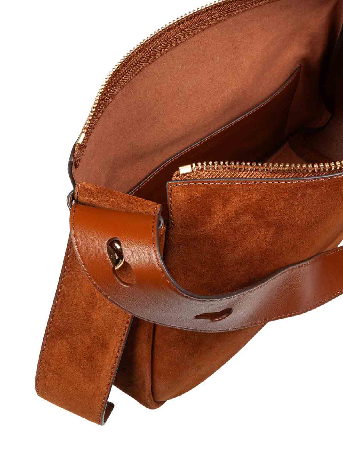 Tory Burch Romy Shoulder Bag In Suede Color Park Bench In Brown
