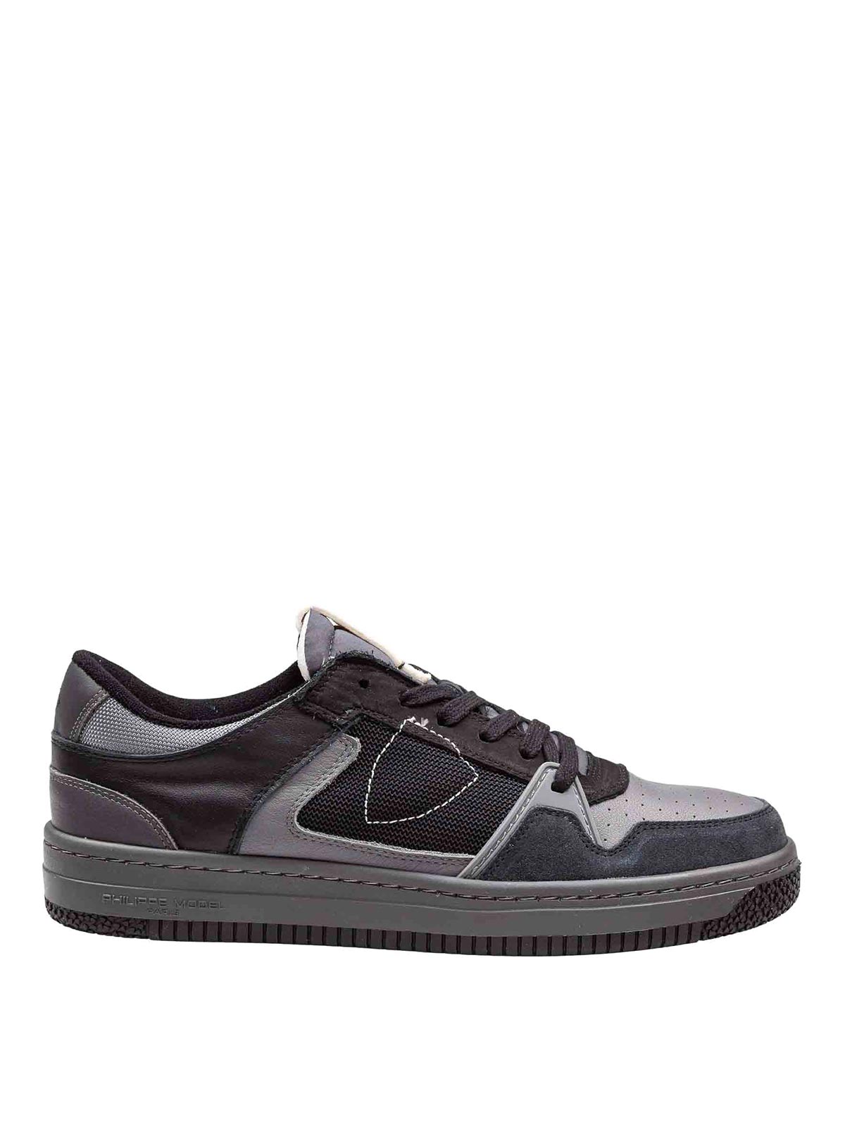 Philippe Model La Grande Sneakers In Black Leather And Suede In Animal Print