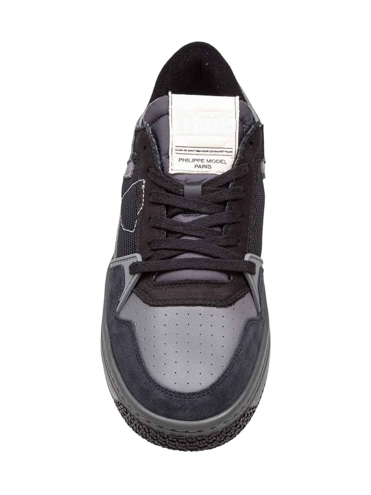 Philippe Model La Grande Sneakers In Black Leather And Suede In Animal Print