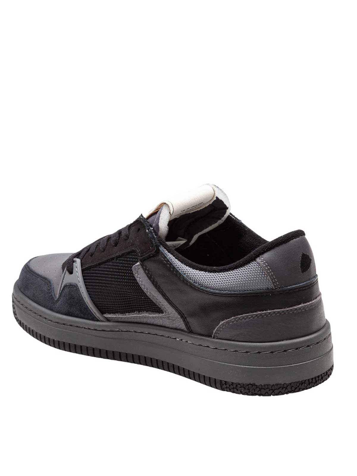 Philippe Model La Grande Sneakers In Black Leather And Suede In Animal Print