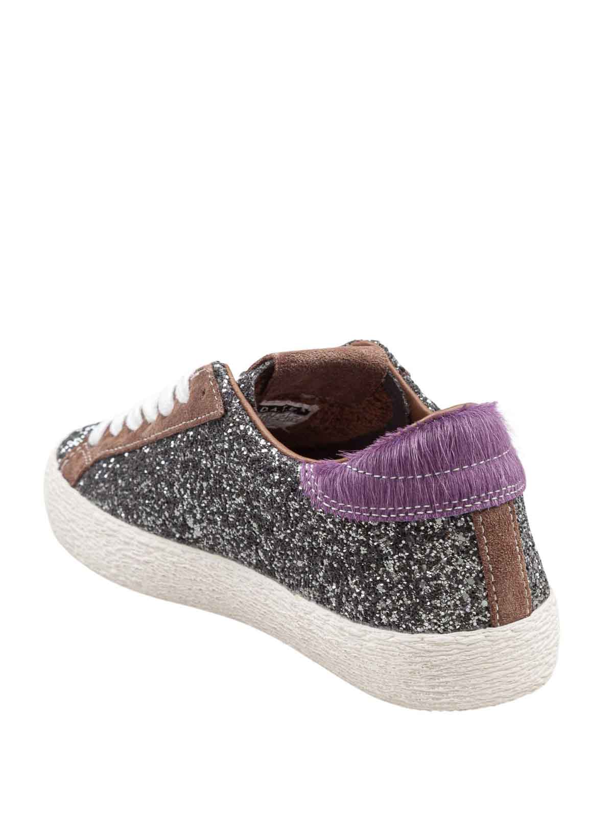 Date Hill Low Sneakers In Gunmetal Glitter In Black