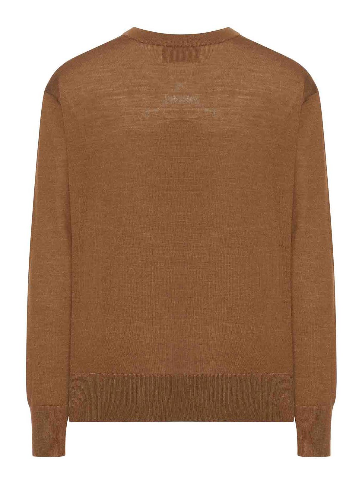 Ami Alexandre Mattiussi Sweater In Extrafine Wool And Silk In Brown