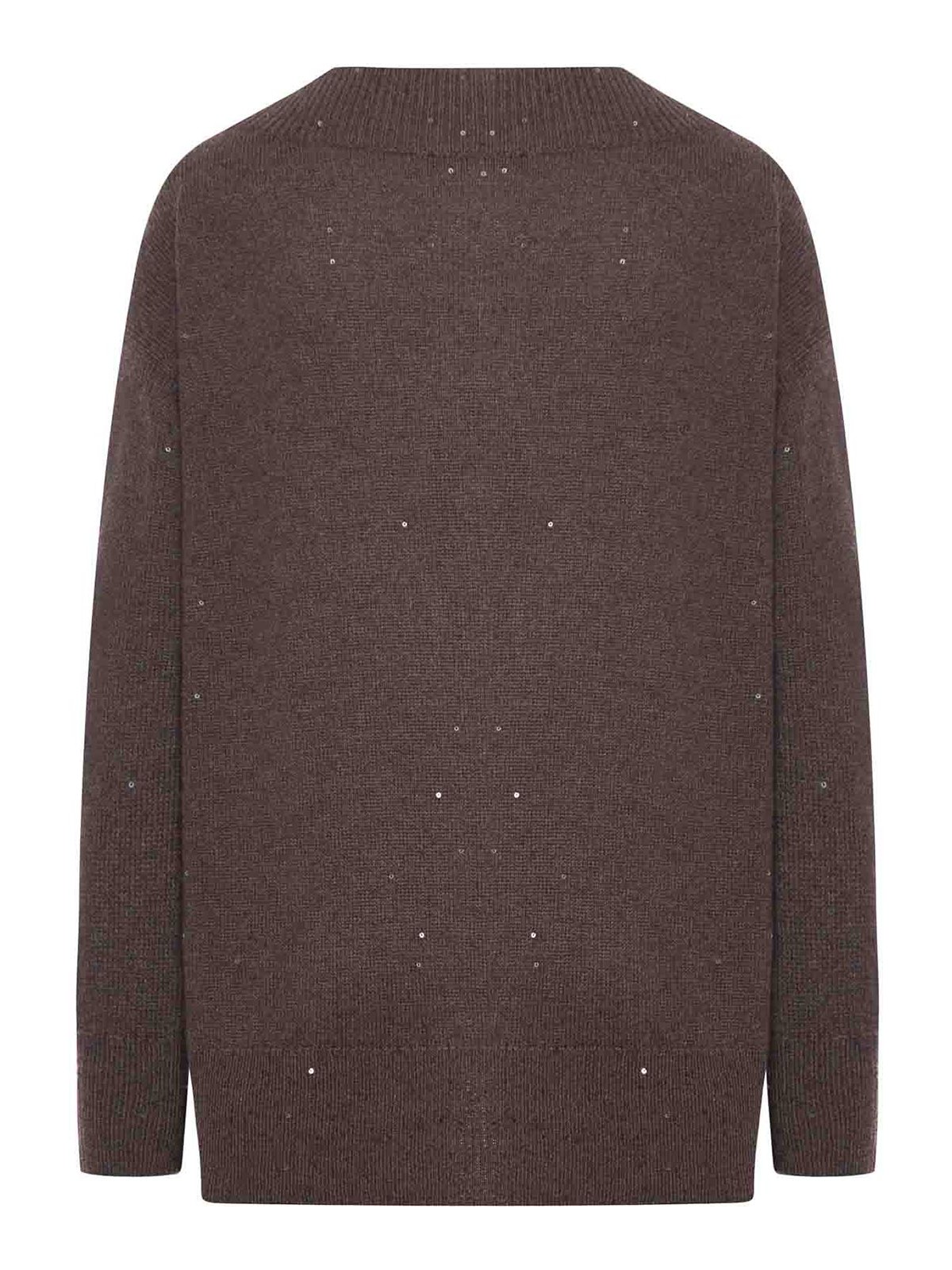 Brunello Cucinelli Cashmere V-neck Sweater In Brown