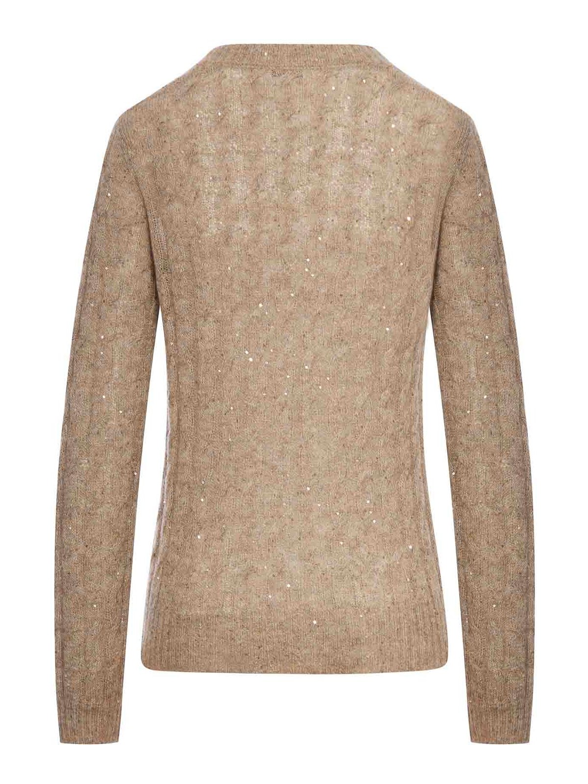 Brunello Cucinelli Mohair Wool Blend V-neck Sweater In Brown
