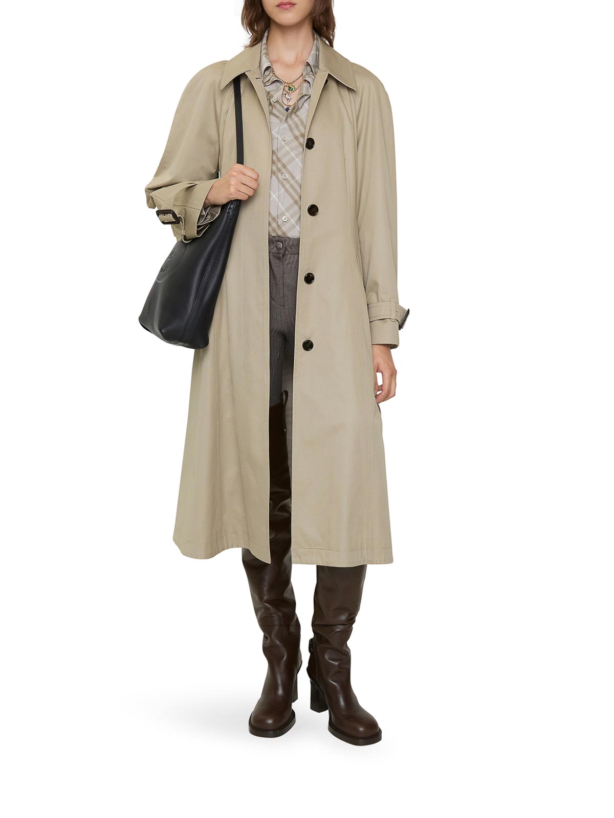 Burberry Ellingham Cotton Gabardine Trench Coat In Multi