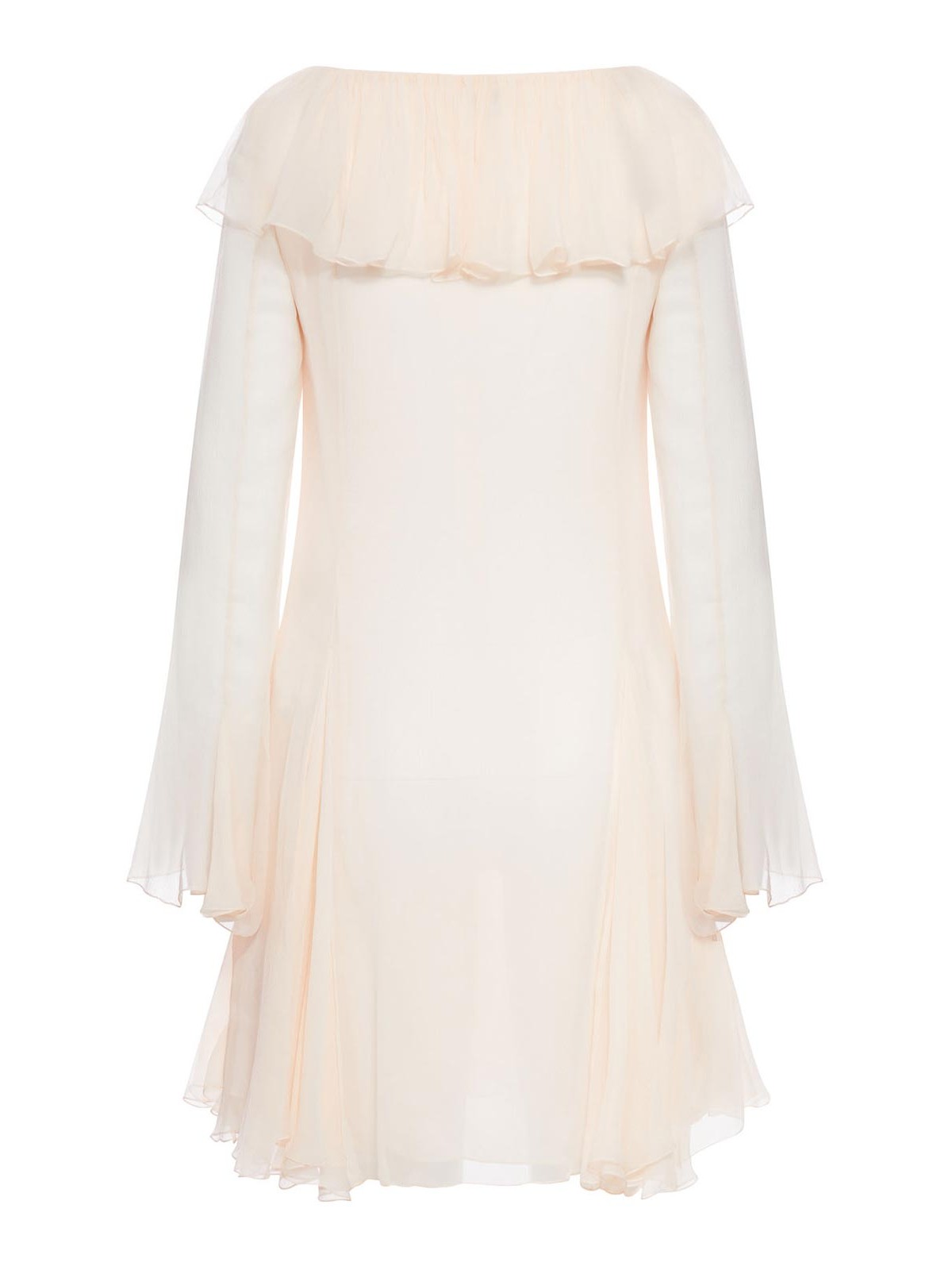 Chloé Flared Mini Dress With Ruffles In Pink